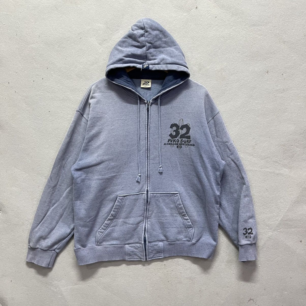 Vintage Vintage Piko Surf Hawaiian Longboard Zip Hoodie Washed Blue Size US L / EU 52-54 / 3 - 3 Thumbnail