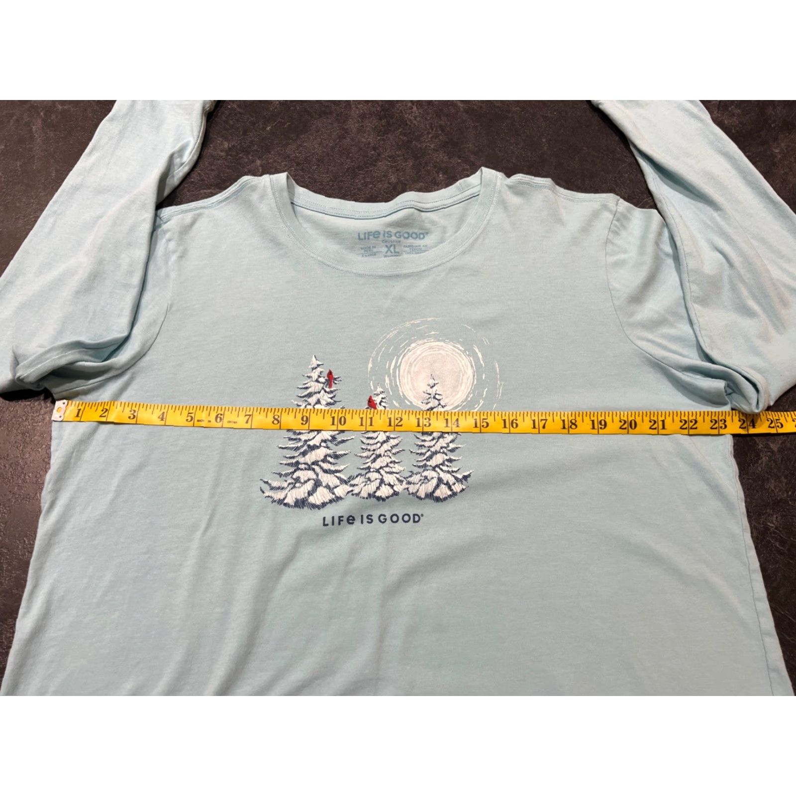 Life is Good Life Is Good Crusher Tee Shirt Womens XL Blue Short Sleeve Cardinal Pine Trees Size XL / US 12-14 / IT 48-50 - 5 Thumbnail