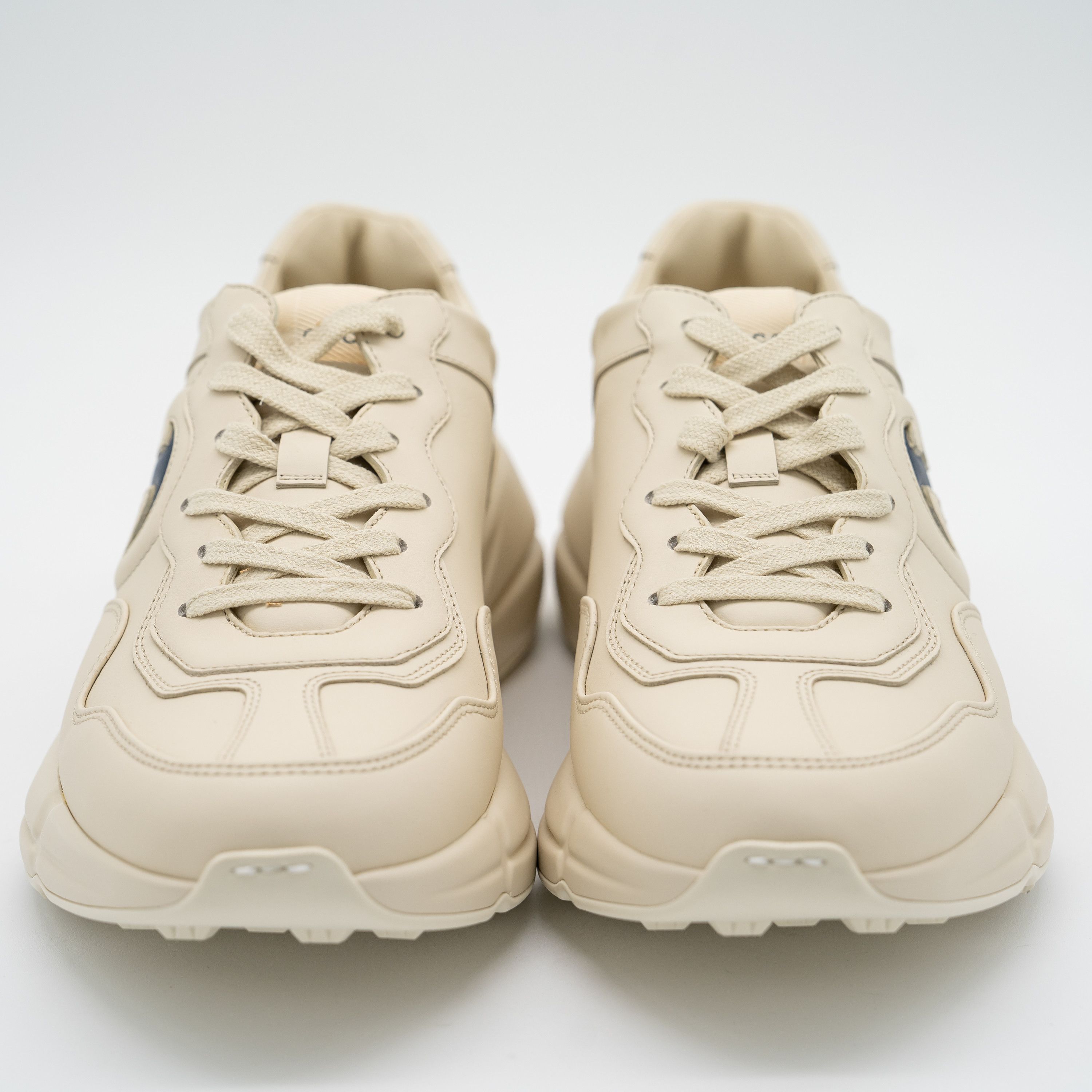 Gucci Gucci Rhyton Ivory Blue GG Cut Out Logo Leather Sneakers Size US 10 / EU 43 - 2 Thumbnail
