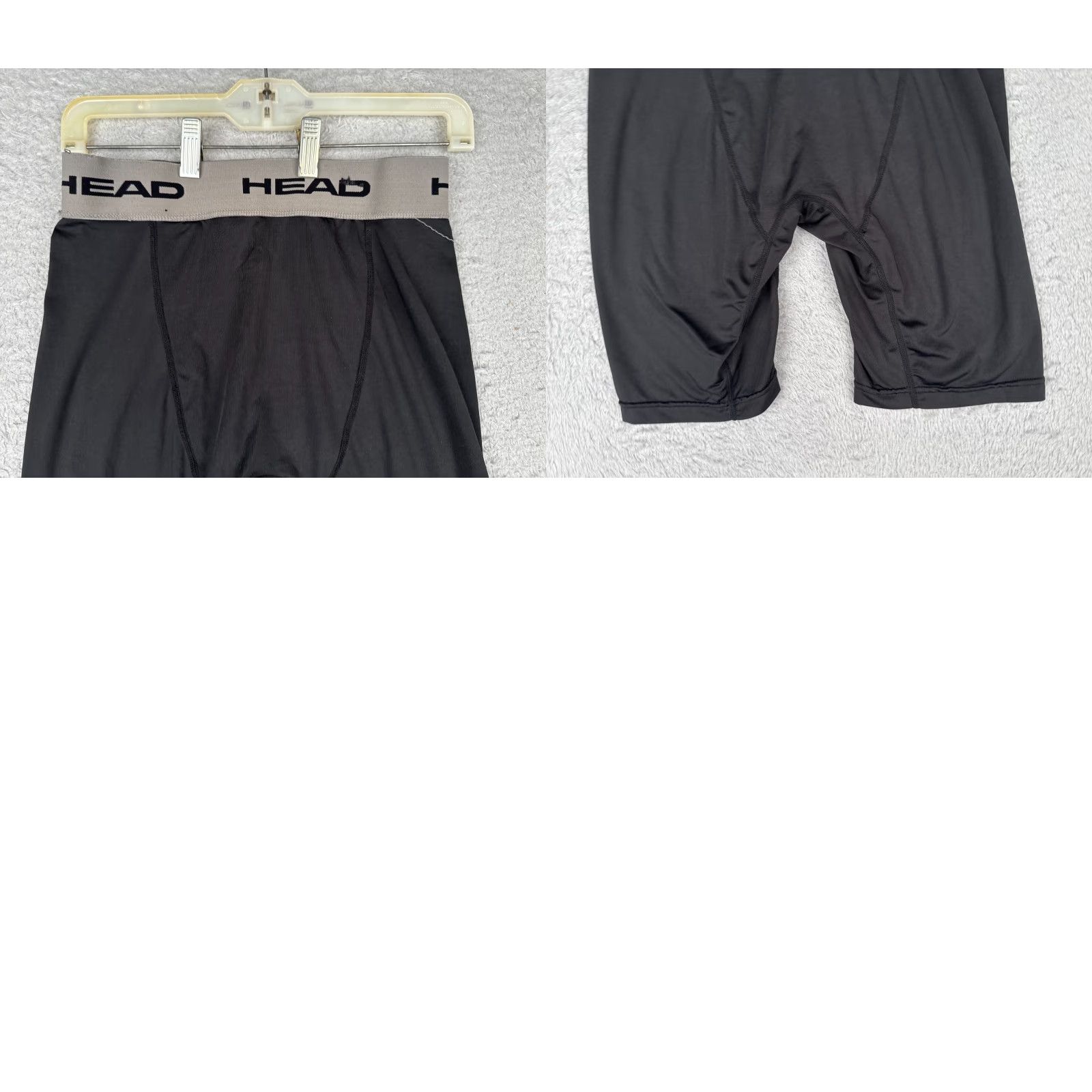 Vintage HEAD Men Shorts Small Black Spandex Polyester Athletic Compression Waistband Workout Sports Gym Size US 29 - 9 Thumbnail
