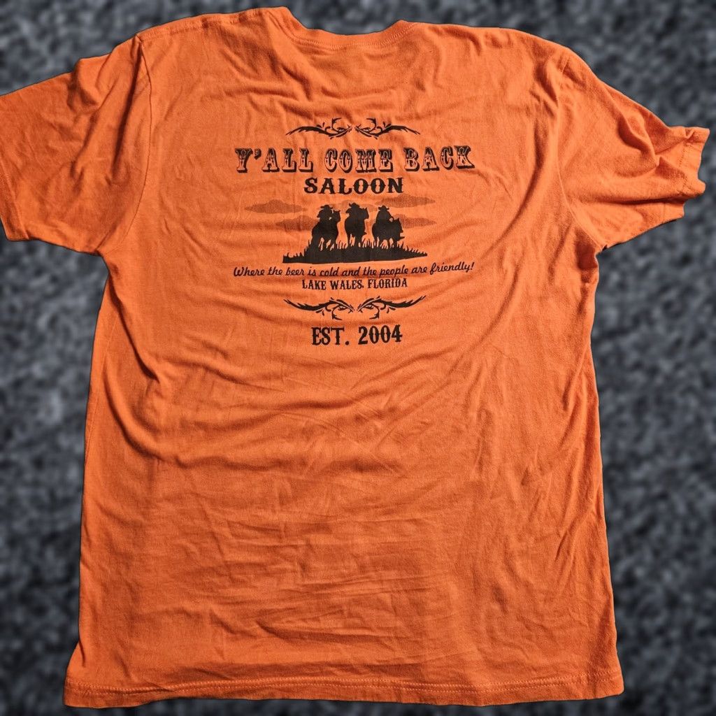 Next Level Next Level T-Shirt Mens Ya'll Come Back Saloon Lake Wales FL Orange L Biker Western City Horse Beer Graphic Print Shirts Size US L / EU 52-54 / 3 - 1 Thumbnail