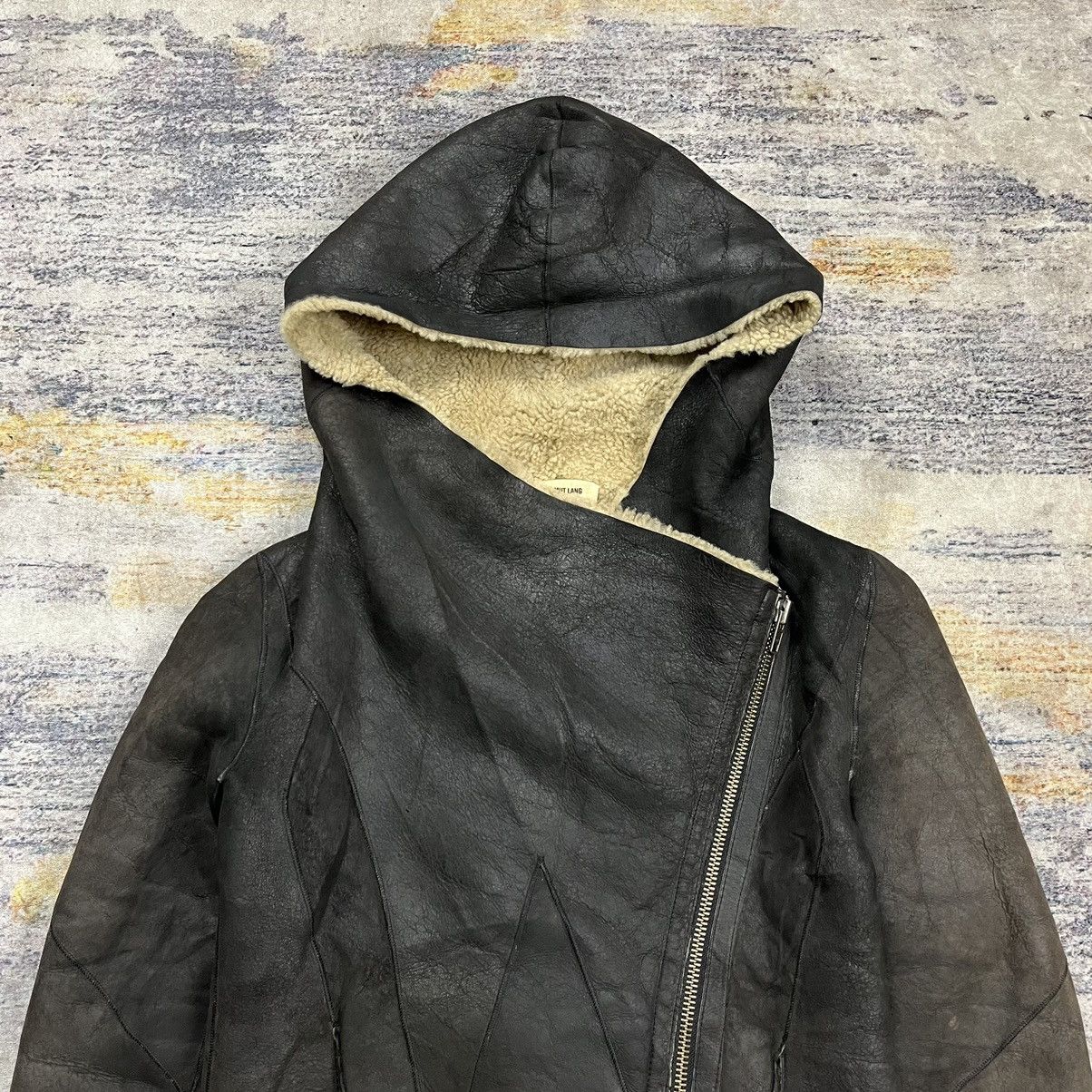 Helmut Lang Helmut lang asymmetric hooded shearling leather jacket Size M / US 6-8 / IT 42-44 - 4 Thumbnail