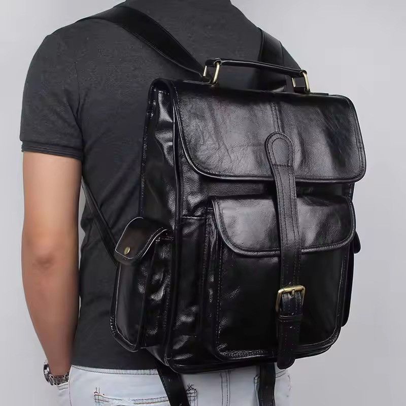 Genuine Leather Soft Genuine Leather Handmade Backpack Size ONE SIZE - 9 Thumbnail