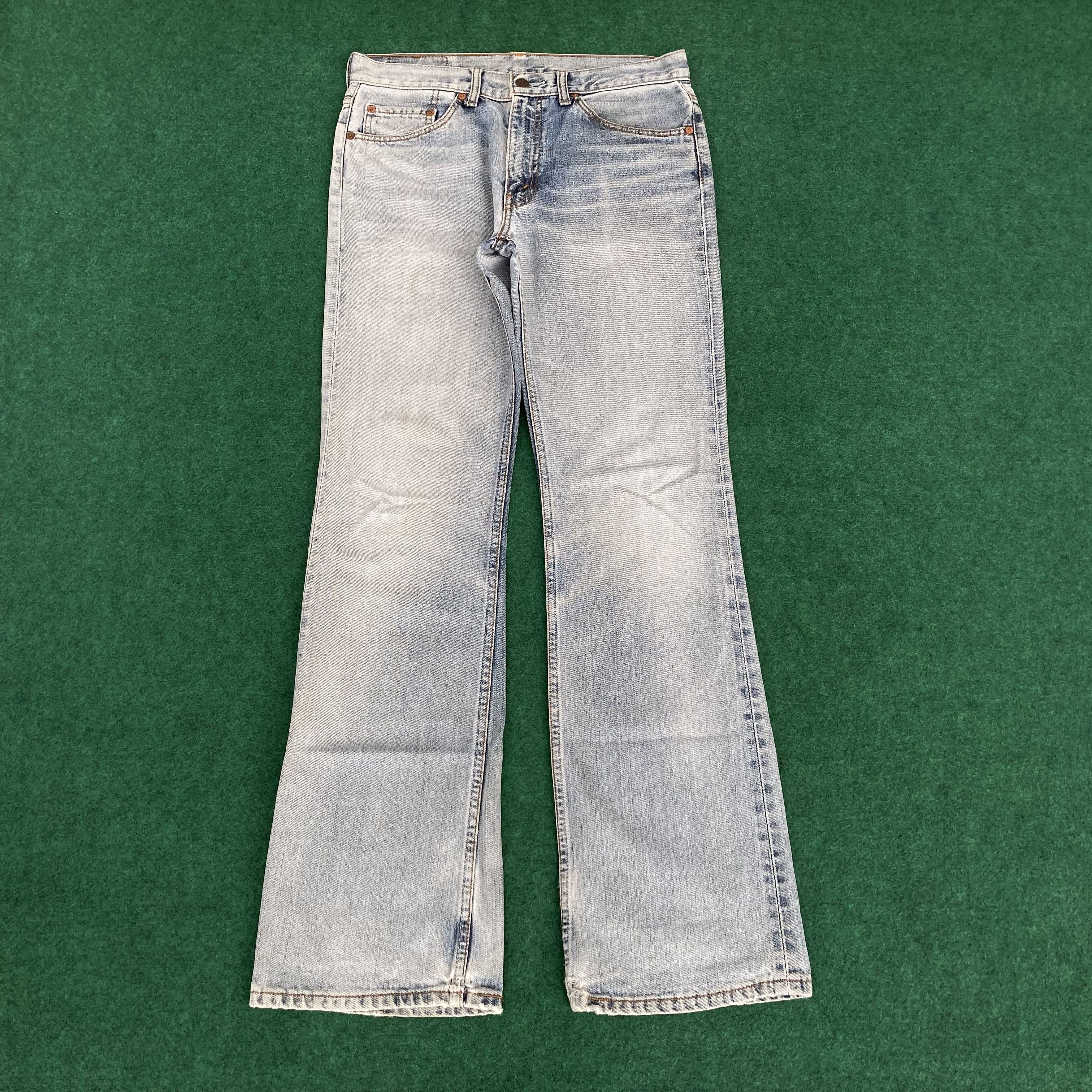 Levi's Vtg Levis 517 Ripped Faded Denim Bootcut Flared Sz 33 Jeans Size US 33 - 1 Thumbnail