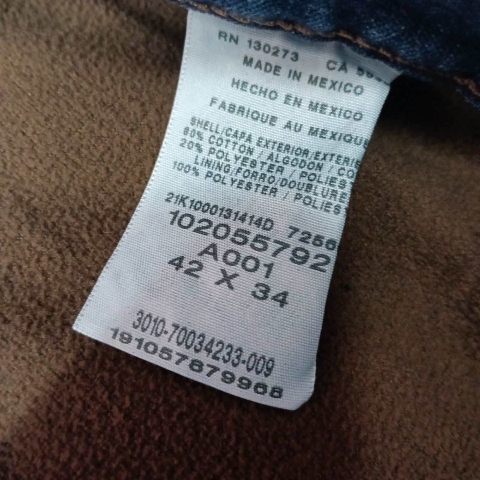 Lee Lee Fleece Lined Jeans Relaxed Straight Mens Size 42x34 Blue Size US 42 / EU 58 - 5 Thumbnail