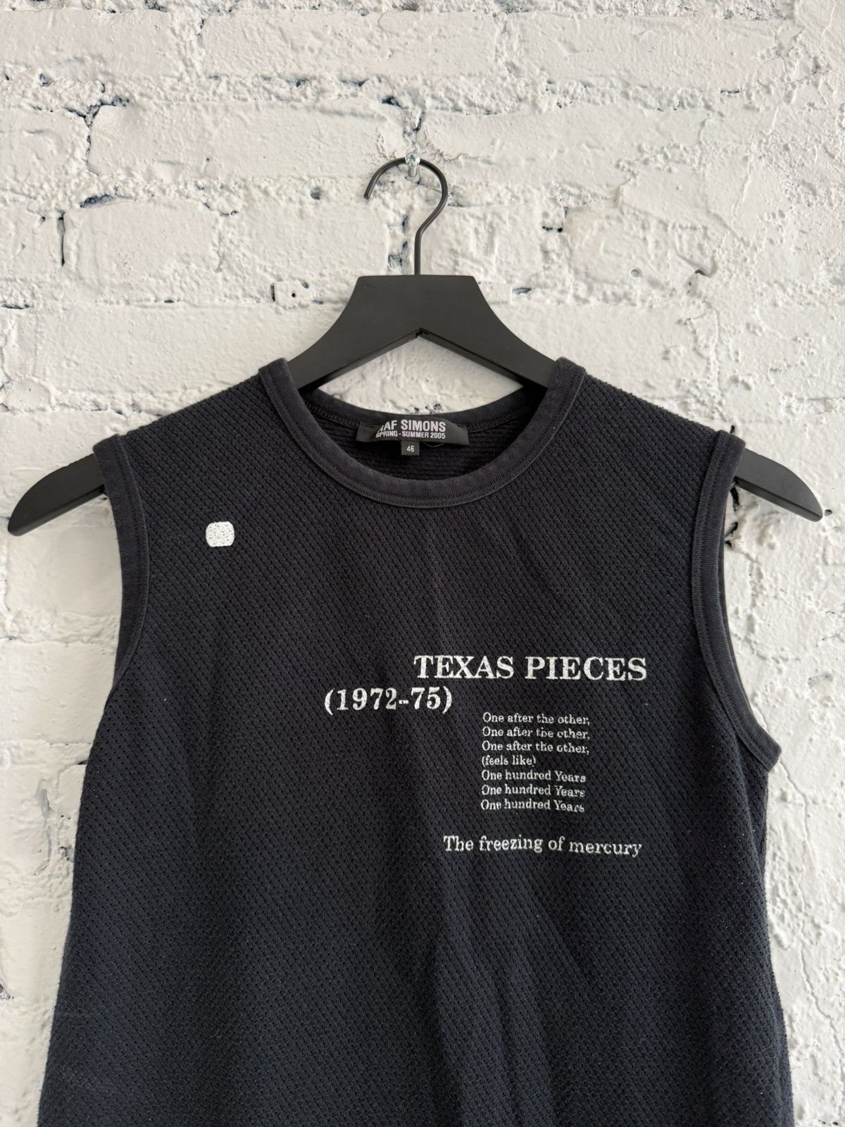 Raf Simons S/S 2005 RAF SIMONS ‘HISTORY OF MY WORLD’ TEXAS PIECES TANK Size US S / EU 44-46 / 1 - 2 Thumbnail