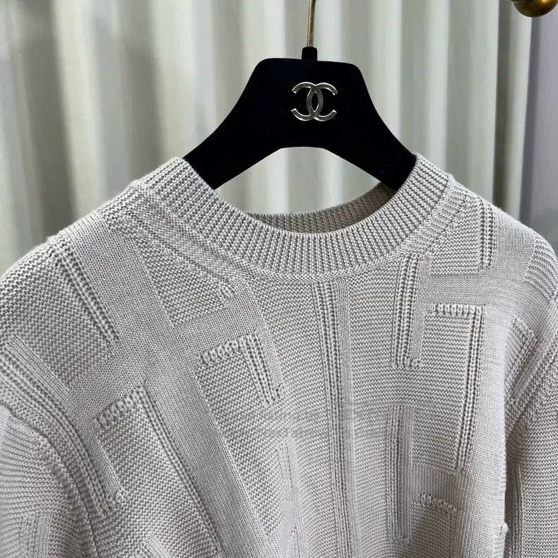 Hermes Hermes Light Brown All-Over Printed Knit Sweater Size XXS / US 00 / IT 34 - 7 Thumbnail