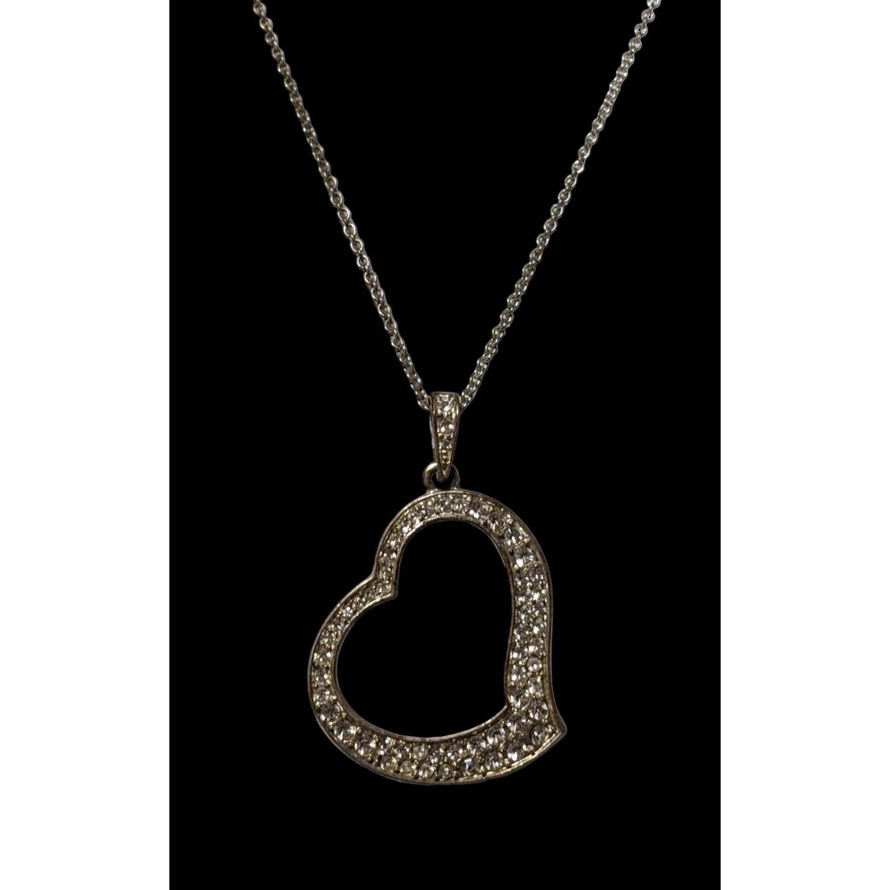 Other Vintage Premier Designs Open Heart Rhinestone Necklace Size ONE SIZE - 2 Thumbnail