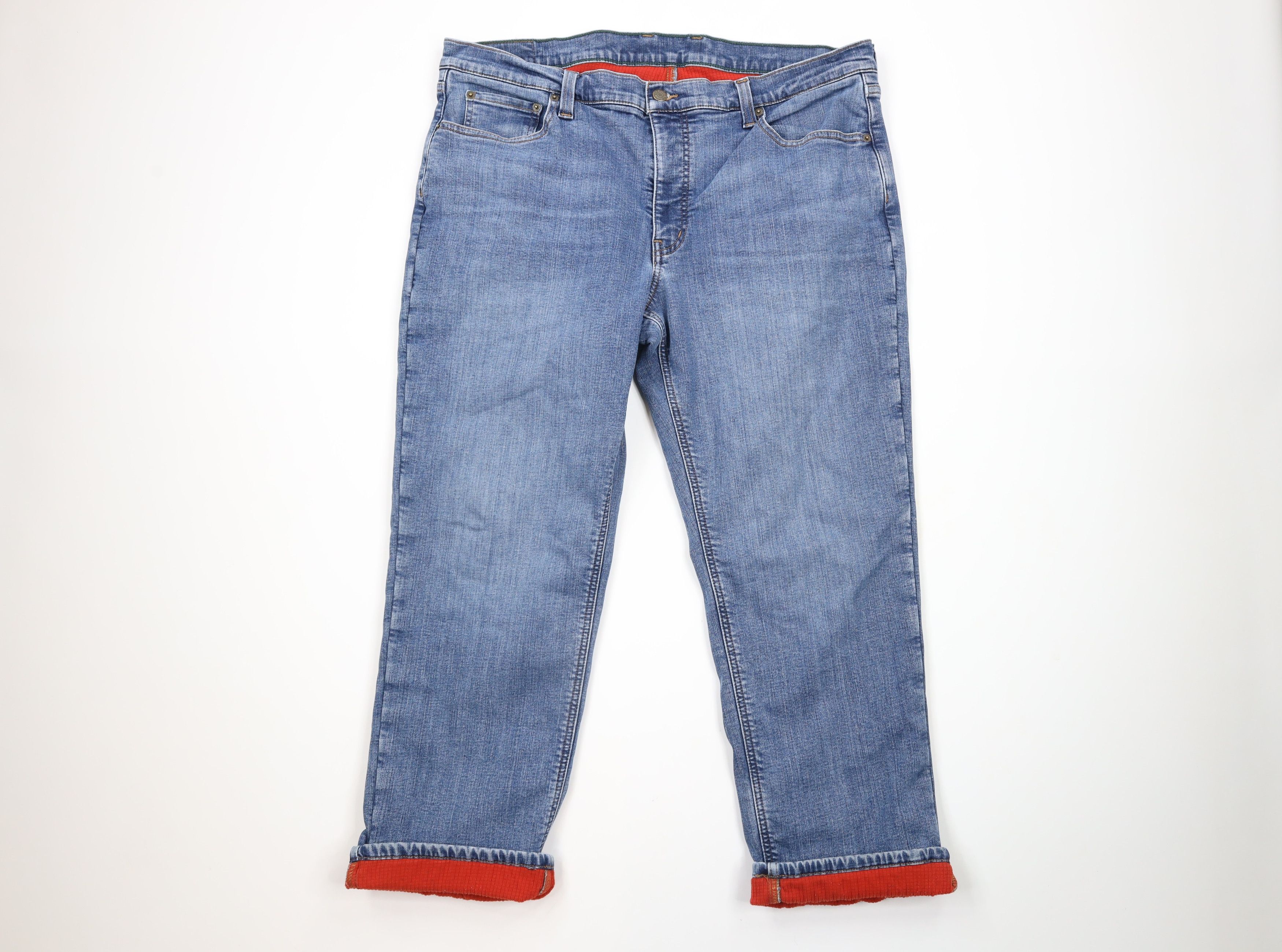 L.L. Bean × Vintage Vintage LL Bean Lined Stretch Straight Leg Denim Jeans Size US 40 / EU 56 - 1 Thumbnail