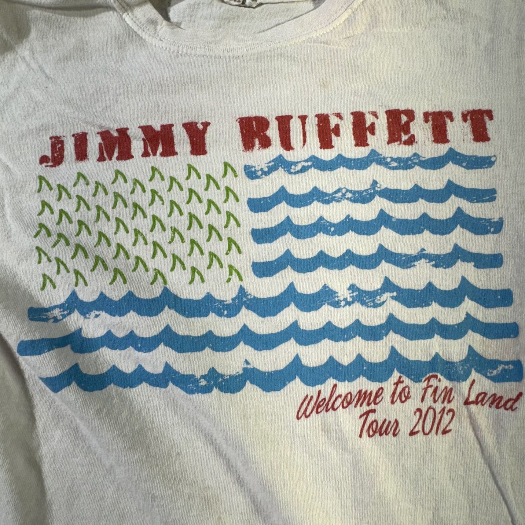 Anvil VINTAGE Jimmy Buffett Shirt Mens Small White Music Band Concert Tee 2012 Tour Fans Size US S / EU 44-46 / 1 - 2 Thumbnail