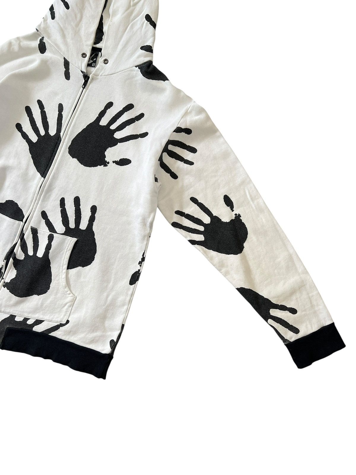 Japanese Brand 1990s Hex Antistyle Hand Print Zipper Hoodie Size US L / EU 52-54 / 3 - 4 Thumbnail