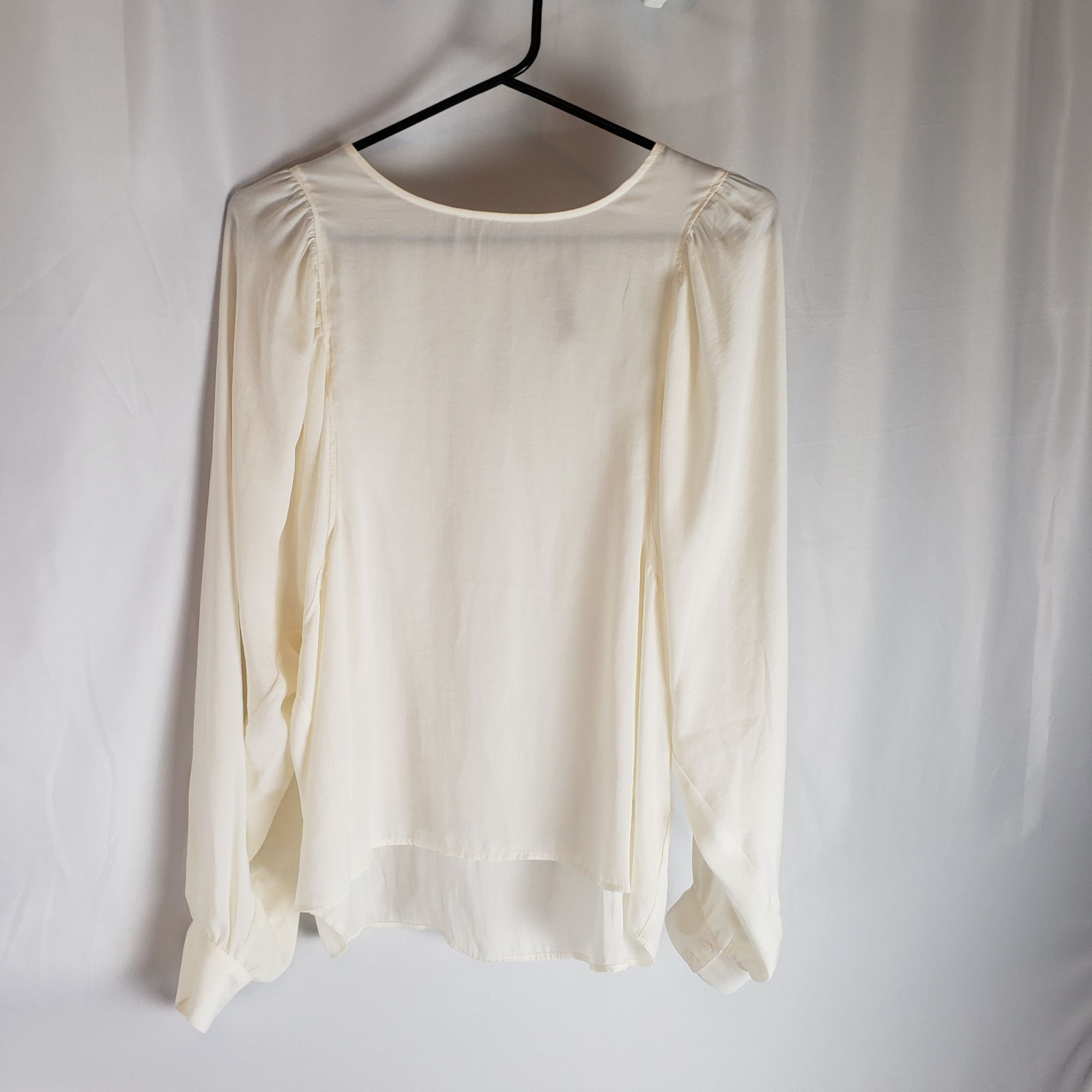 Anthropologie × Designer Dolan Left Coast Collection Womens Long Sleeve Blouse Cream Size S / US 4 / IT 40 - 6 Thumbnail