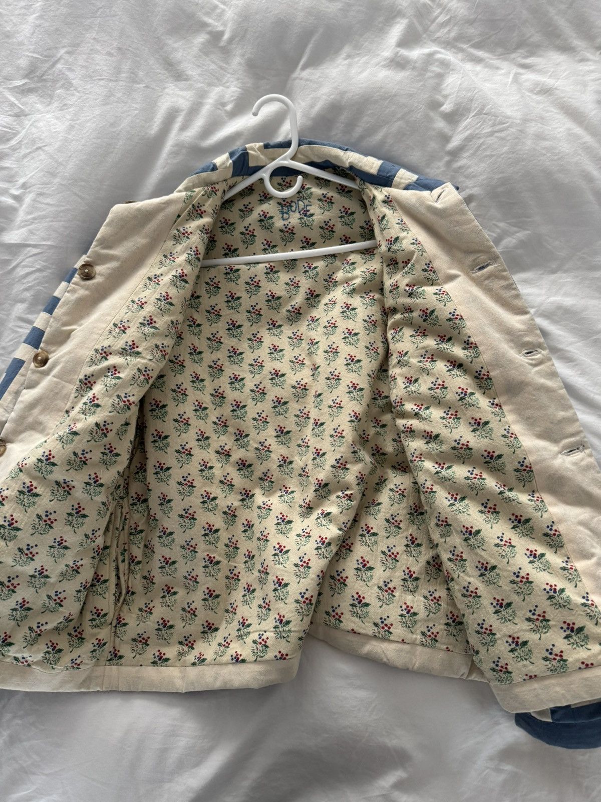 Bode Bode Blue & Off-White House Steps Reversible Jacket (Medium) Size US M / EU 48-50 / 2 - 6 Thumbnail