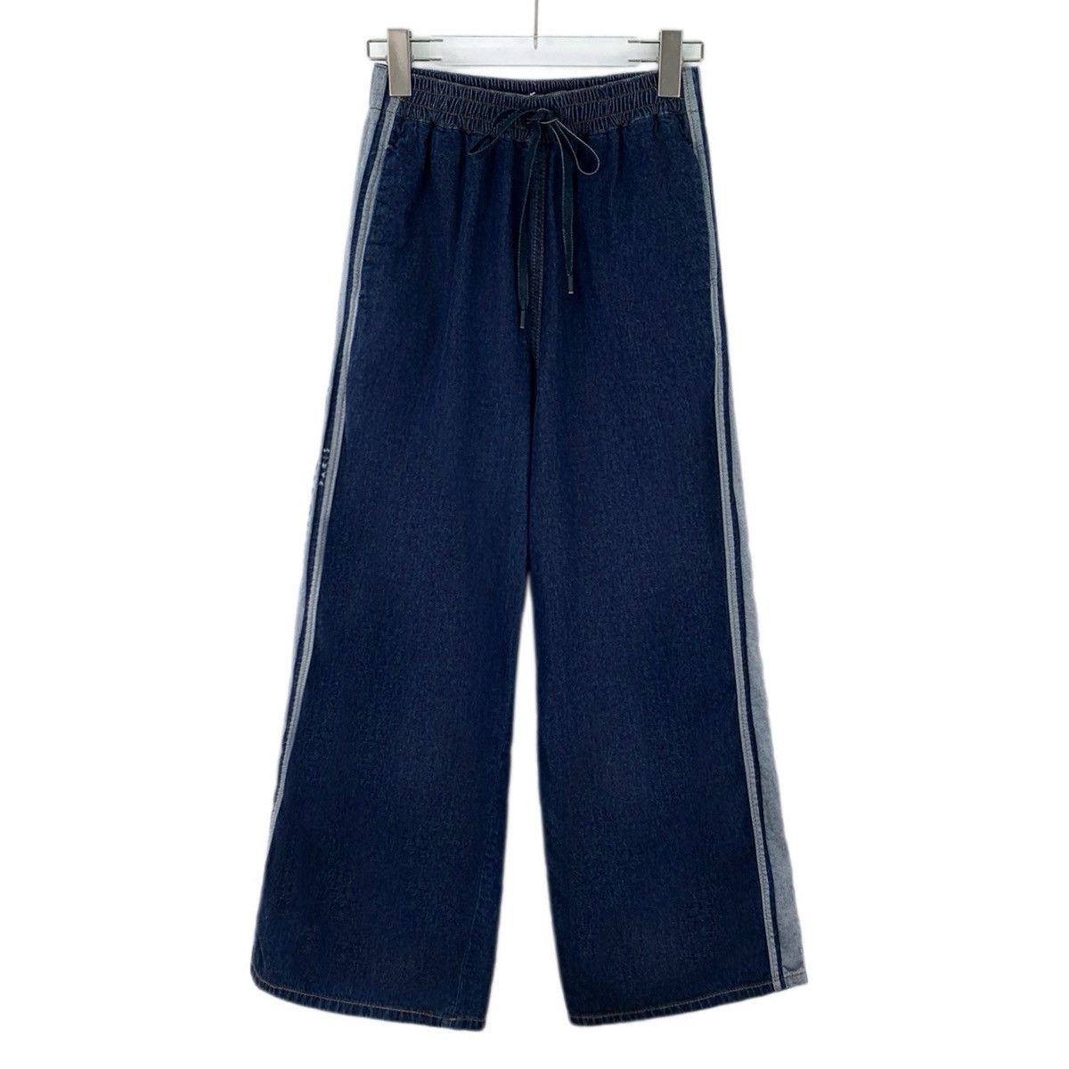 Dior Dior Dark Blue Side Logo Letter Denim Wide-leg Pants K26WX Size 24" / US 00 / IT 34 - 1 Thumbnail