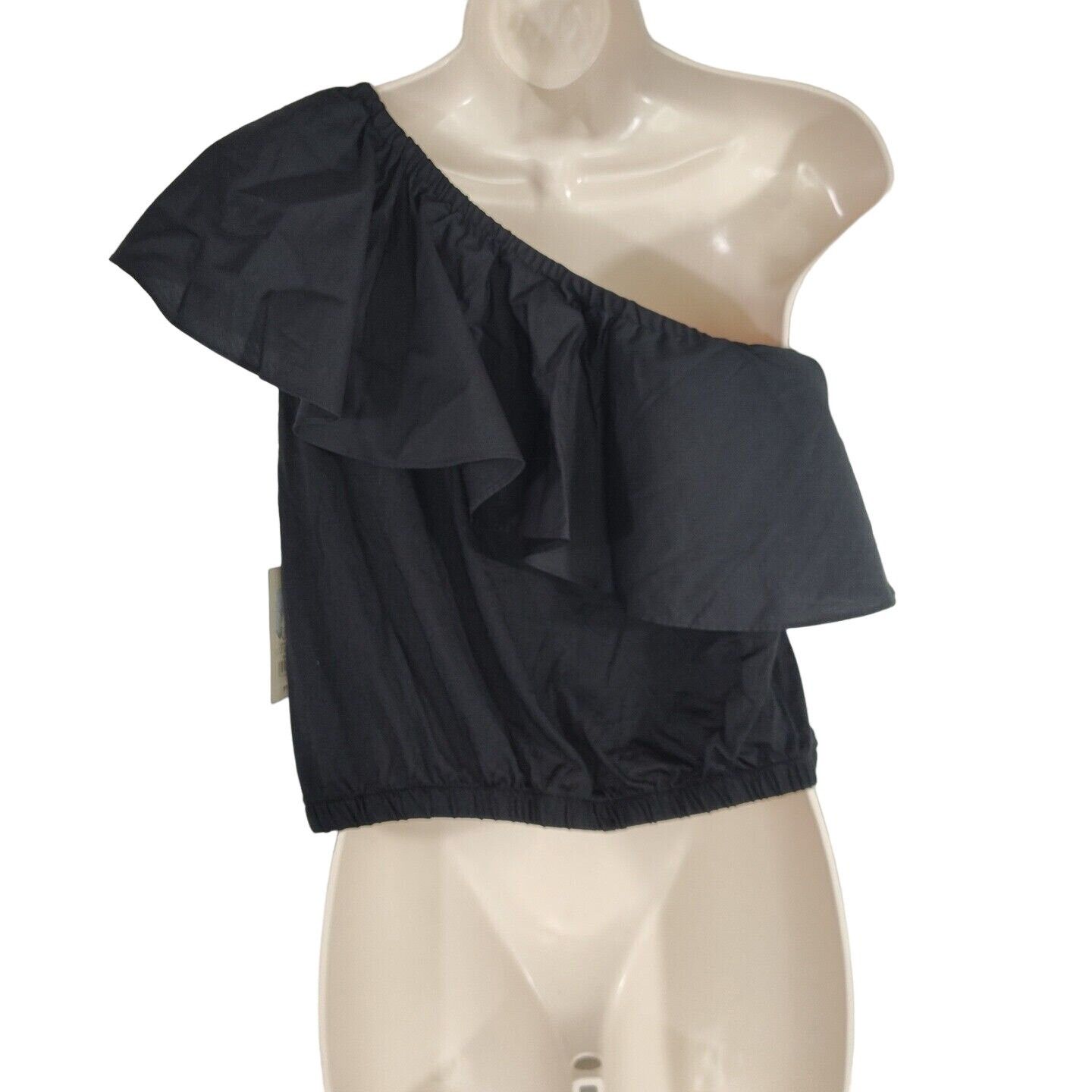 Other A New Day Black One Shoulder Crop Top Women Size XS Ruffle Size XS / US 0-2 / IT 36-38 - 4 Thumbnail