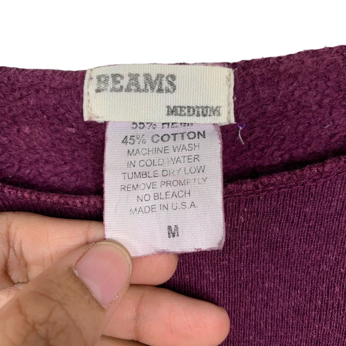 Beams Plus BEAMS Hemp Cotton Purple Long Sleeve Sweater #1775-C79 Size US M / EU 48-50 / 2 - 11 Thumbnail