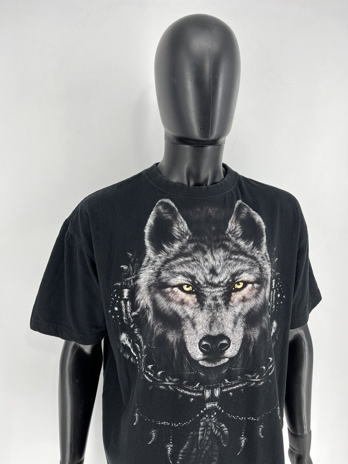 Vintage Vintage Y2K Spiral Wolf Face Size S T-Shirt Size US XL / EU 56 / 4 - 3 Thumbnail