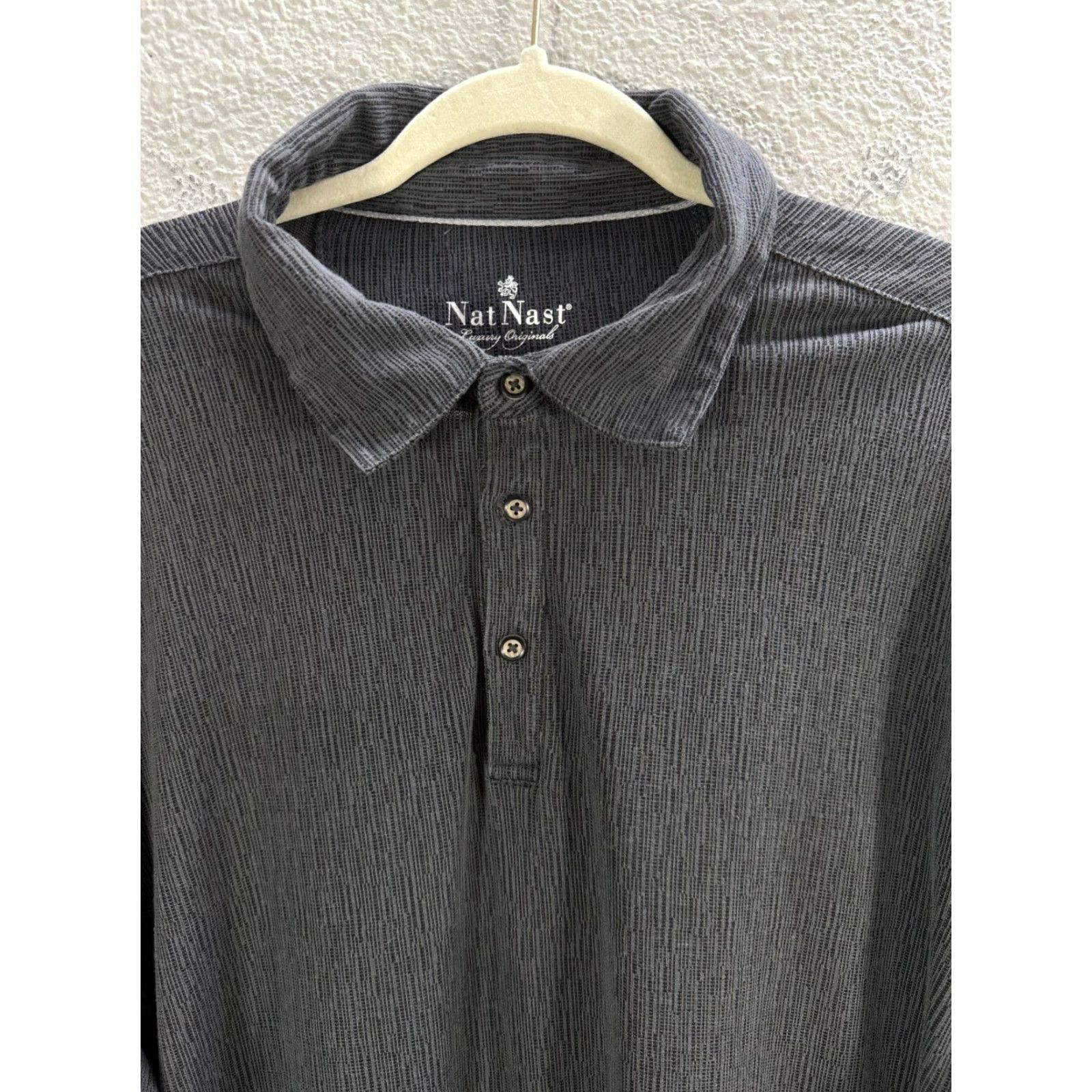Nat Nast Nat Nast Men's Polo Shirt Short Sleeve Gray 1/4 Button Modal Blend Stretch XL Size US XL / EU 56 / 4 - 4 Thumbnail