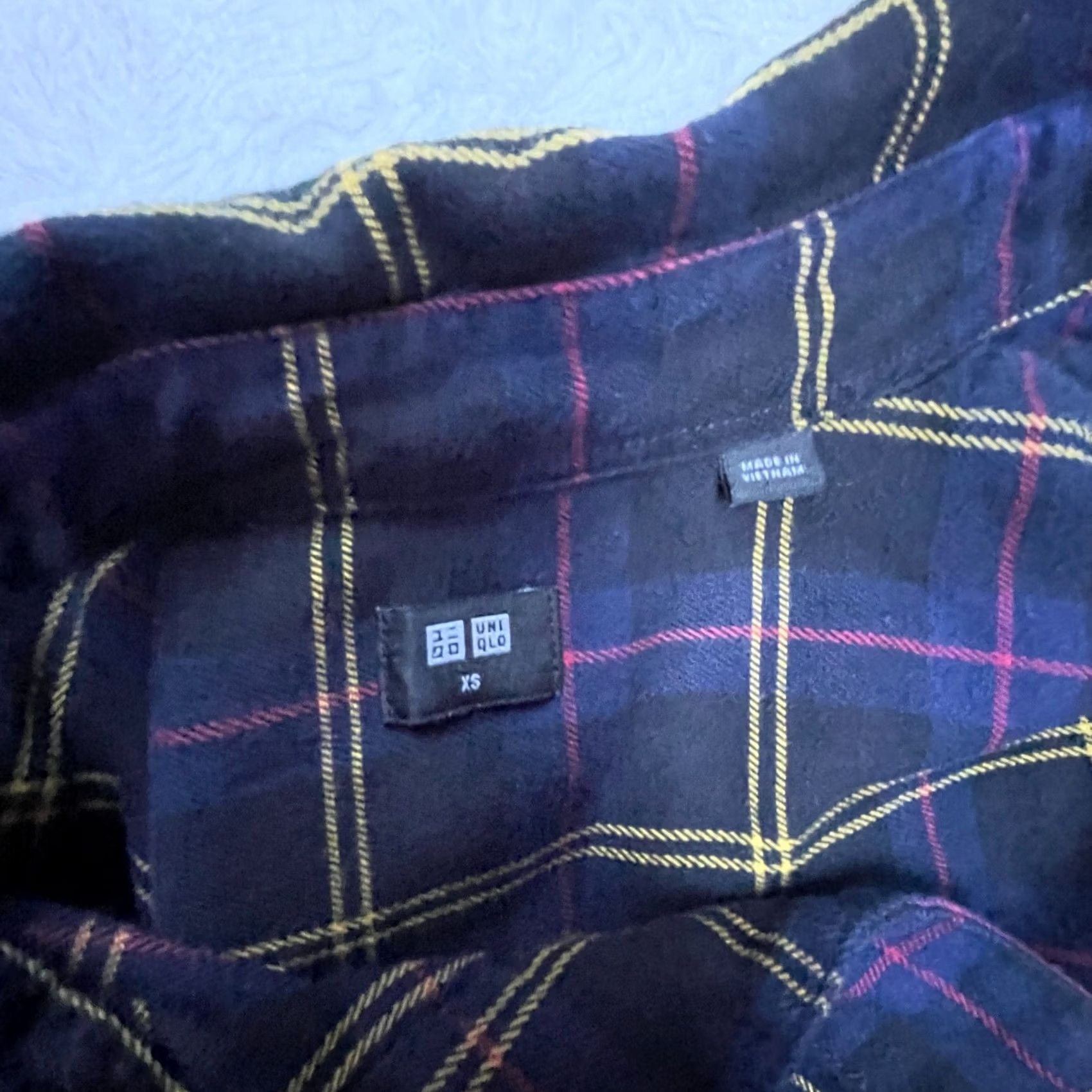 Uniqlo Uniqlo Women's Long Sleeve Plaid Flannel Oversized Shirt XS Gray Purple Size XS / US 0-2 / IT 36-38 - 4 Thumbnail