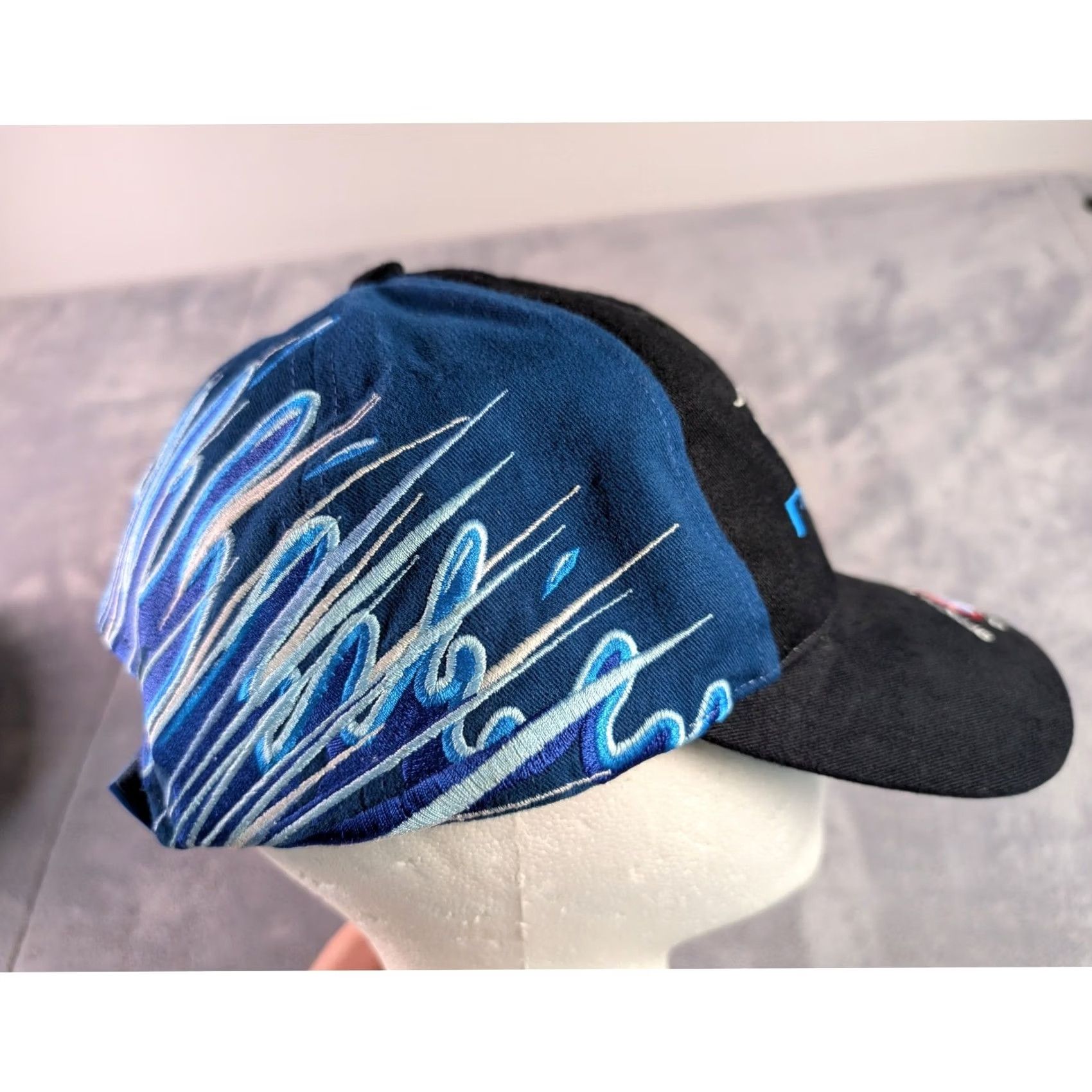 Vintage VINTAGE NHRA Powerade Official Sports Drink Hat Main Gate Black Blue Flame Splash Cap Baseball Cap Men One Size Twill Cotton Adjustable Cap Size ONE SIZE - 2 Thumbnail