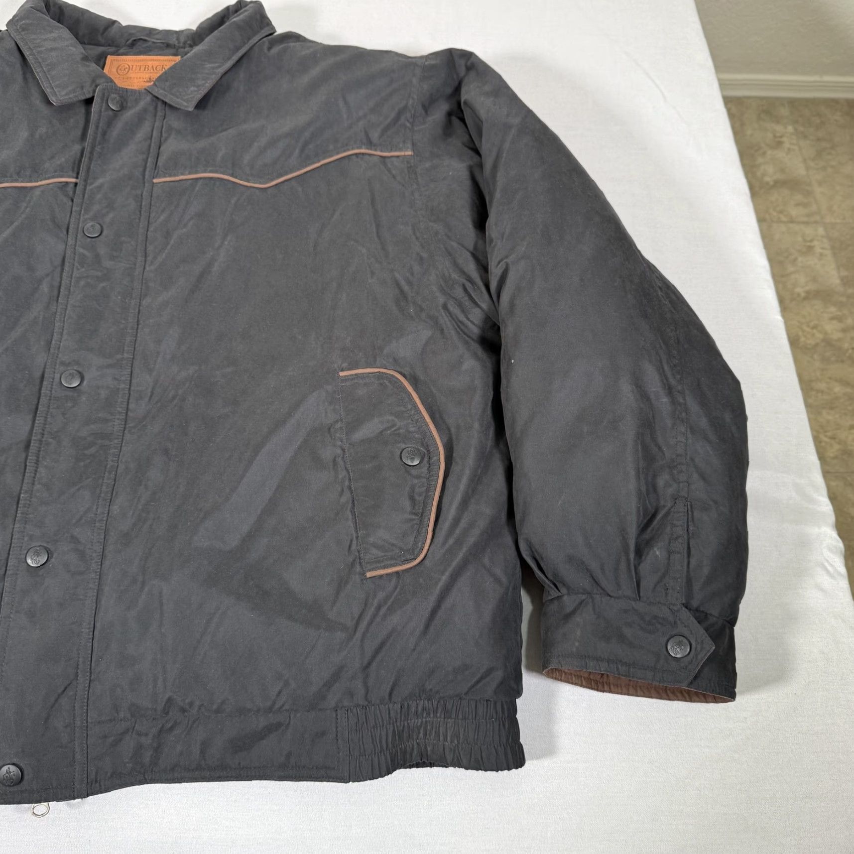 Vintage Outback Trading Jacket 2XL Mens Black Western Down Trailblazer Puffer Cowboy Size 48R - 3 Thumbnail