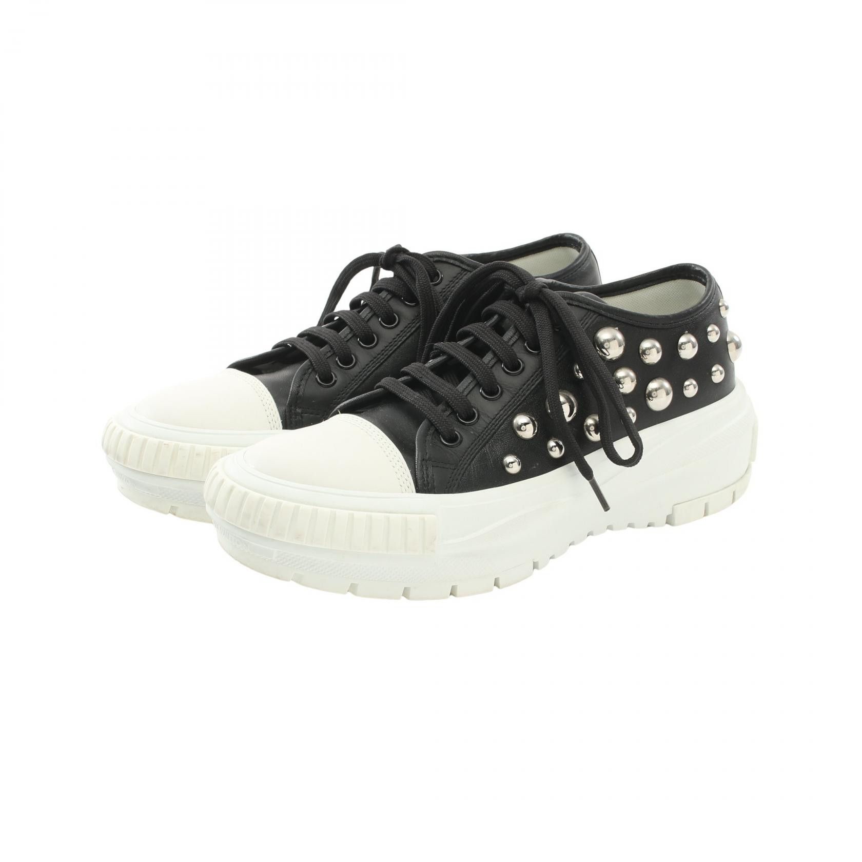 Louis Vuitton Louis Vuitton × Yk Lv Squad Line Leather Sneakers Leather Shoes in Black, Women's