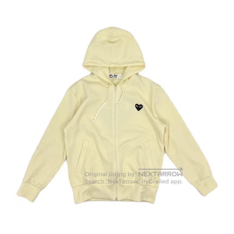 Comme des Garcons Comme des Garcons Black Heart Logo Hooded Zip-Up Sweater Size US M / EU 48-50 / 2 - 1 Thumbnail