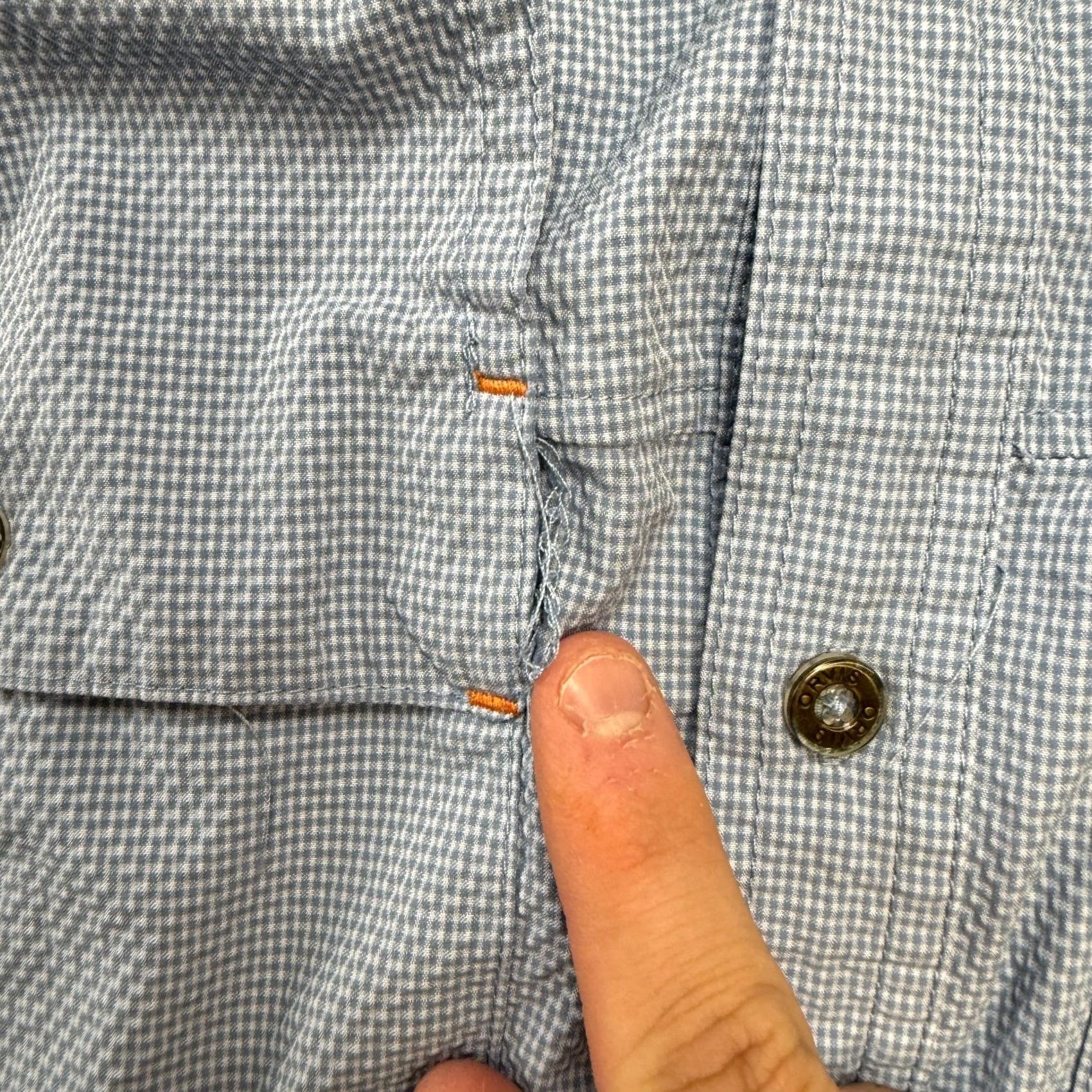 Orvis Orvis Button-Up Shirt Men L Blue Seersucker Vented Roll Tab Pocketed Casual Workwear Regular Fit Size US L / EU 52-54 / 3 - 5 Thumbnail