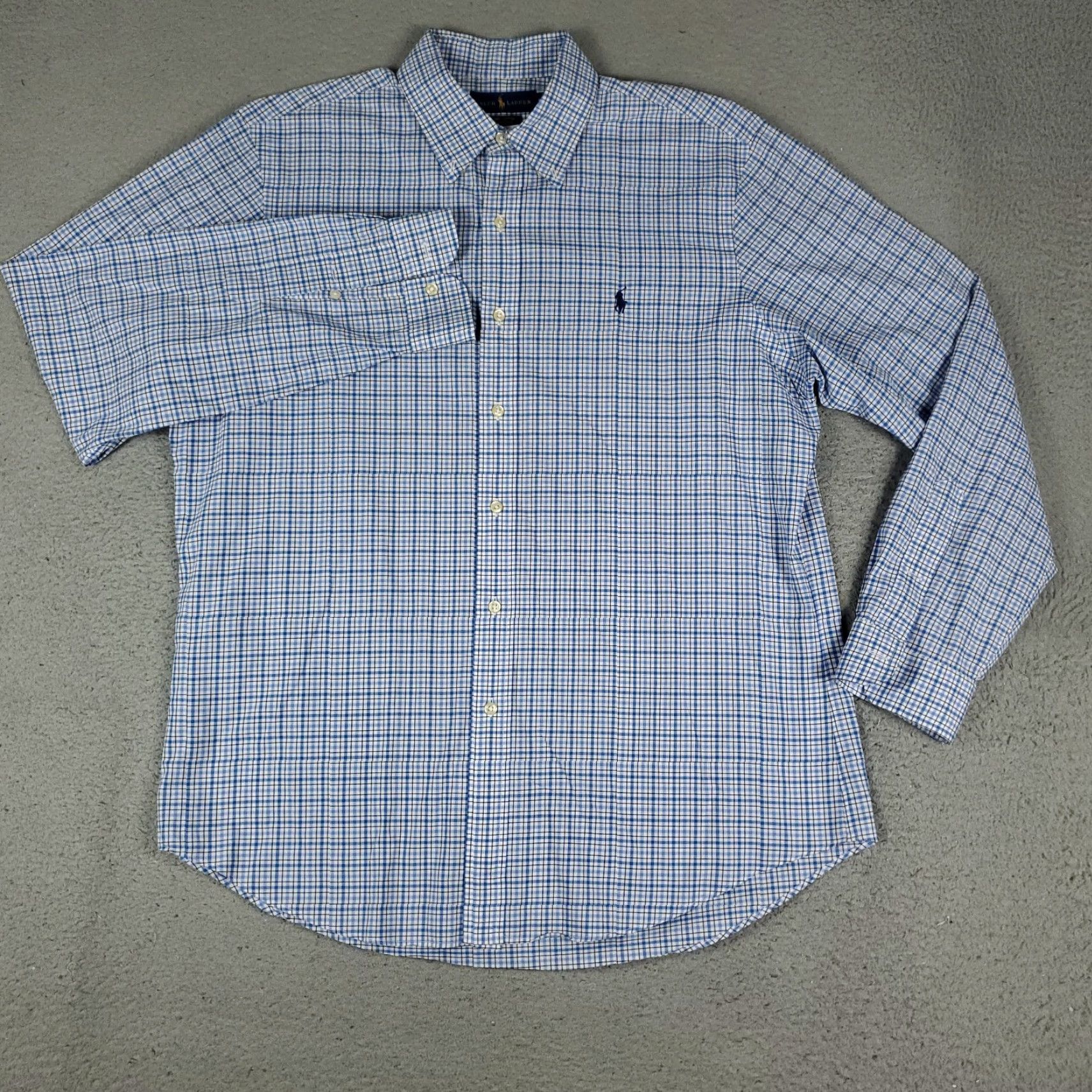 Ralph Lauren Ralph Lauren Shirt Mens Large Blue Plaid Pony Casual Button Up Long Sleeve Size US L / EU 52-54 / 3 - 3 Thumbnail