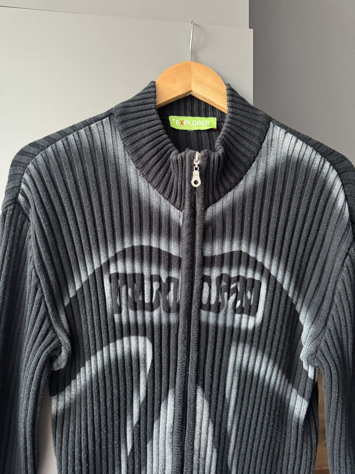 Japanese Brand Striped Y2K Zip Sweater Jacket Vintage Size US L / EU 52-54 / 3 - 2 Thumbnail