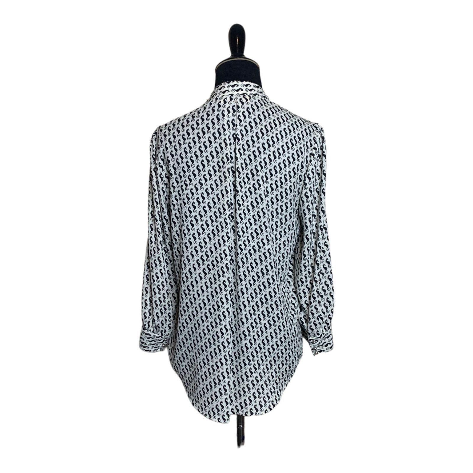 Anthropologie Moulinette Soeurs seahorse print button down blouse size 2 Size XS / US 0-2 / IT 36-38 - 2 Thumbnail