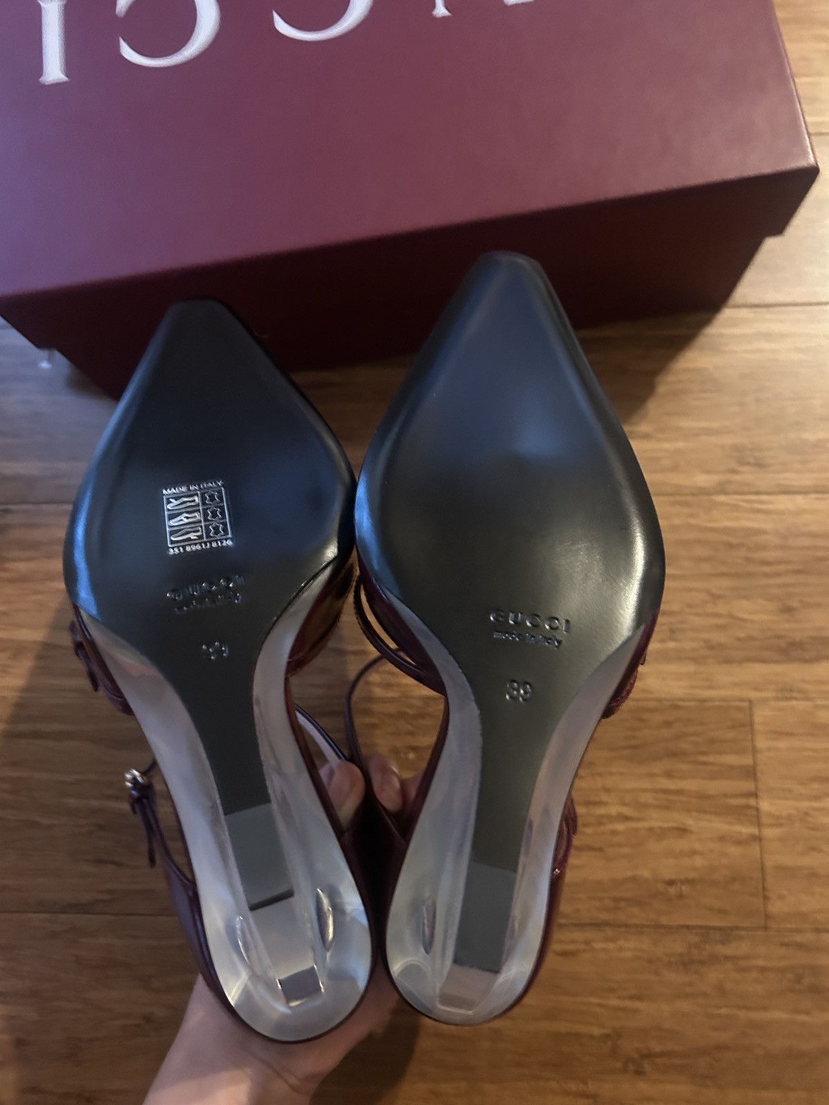 Gucci Gucci Closed Toe Slippers Wedge Mules Regent Rosso Ancora Size US 9 / IT 39 - 6 Thumbnail