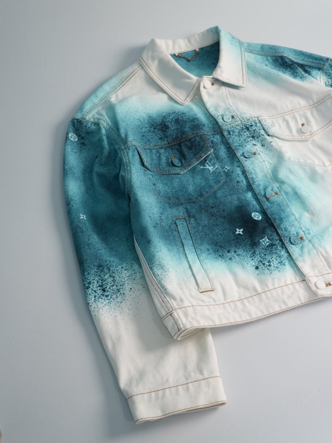 Louis Vuitton Louis Vuitton Starry Sky Gradient Splash-Ink Denim Jacket Size US L / EU 52-54 / 3 - 3 Thumbnail