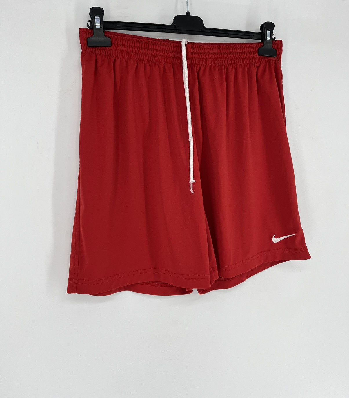 Nike 90s Vintage Nike Red Nylon Mini Swoosh Shorts Travis Styl Size US 40 / EU 56 - 2 Thumbnail