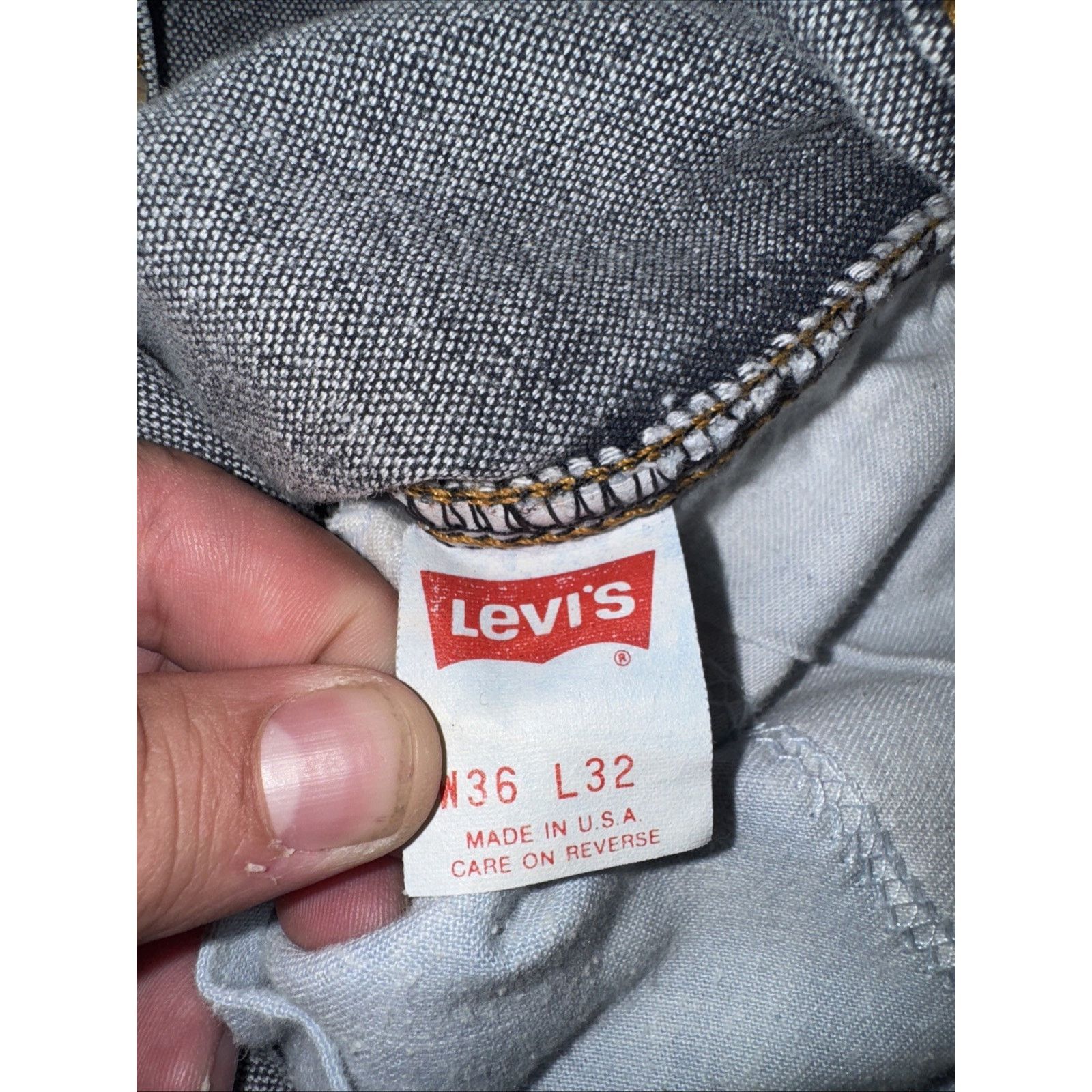 Levi's × Vintage Vintage Levi’s 505 Jeans Made in USA Gray Zip Fly Orange Tab Size US 34 / EU 50 - 5 Thumbnail