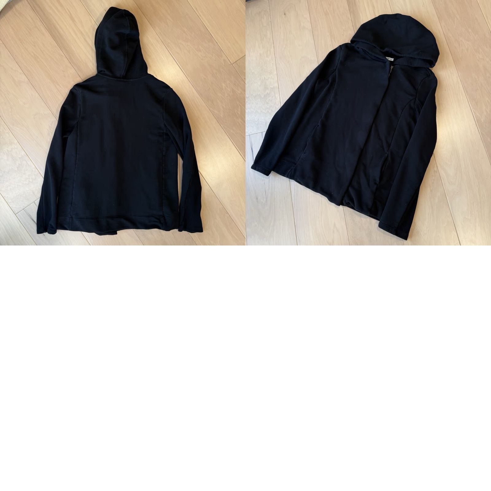 James Perse VINTAGE James Perse Jacket Women’s 4 Black Cotton Full Zip Asymmetrical Hoodie Fleece Size S / US 4 / IT 40 - 8 Thumbnail