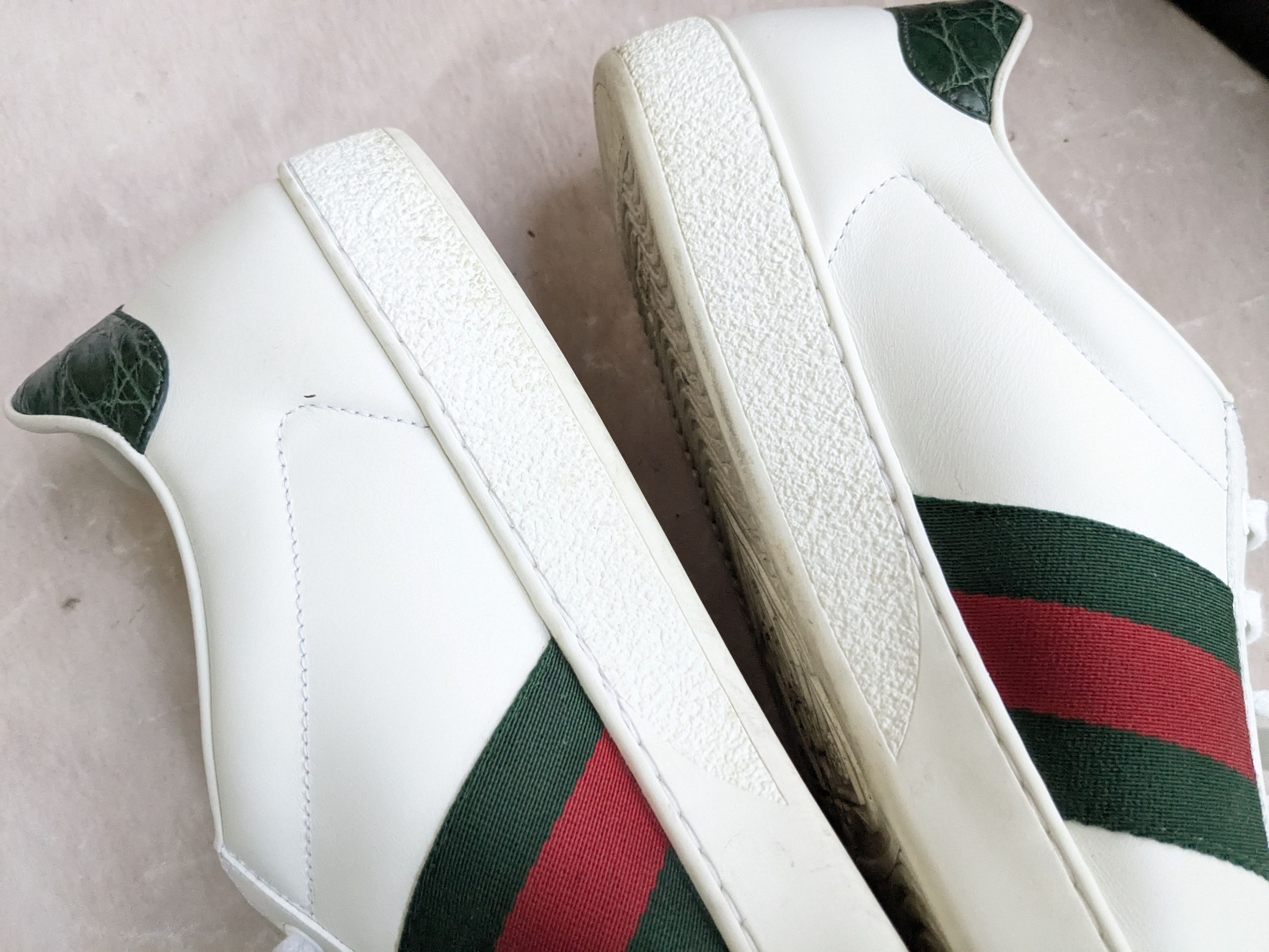 Gucci Gucci Ace Sneakers White 13.5 Red Low Tops Canvas Logo GG Size US 13 / EU 46 - 14 Thumbnail
