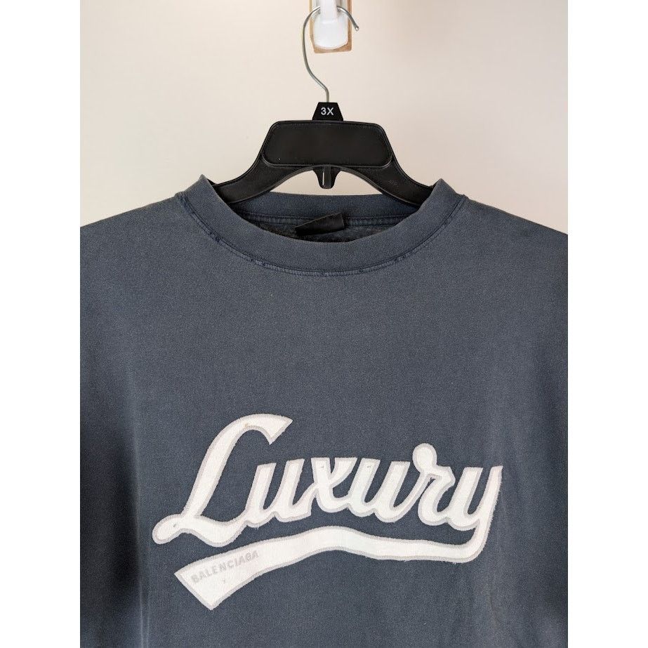 Balenciaga o1rshd1 Luxury Tee Shirt in Blue Size US L / EU 52-54 / 3 - 7 Thumbnail