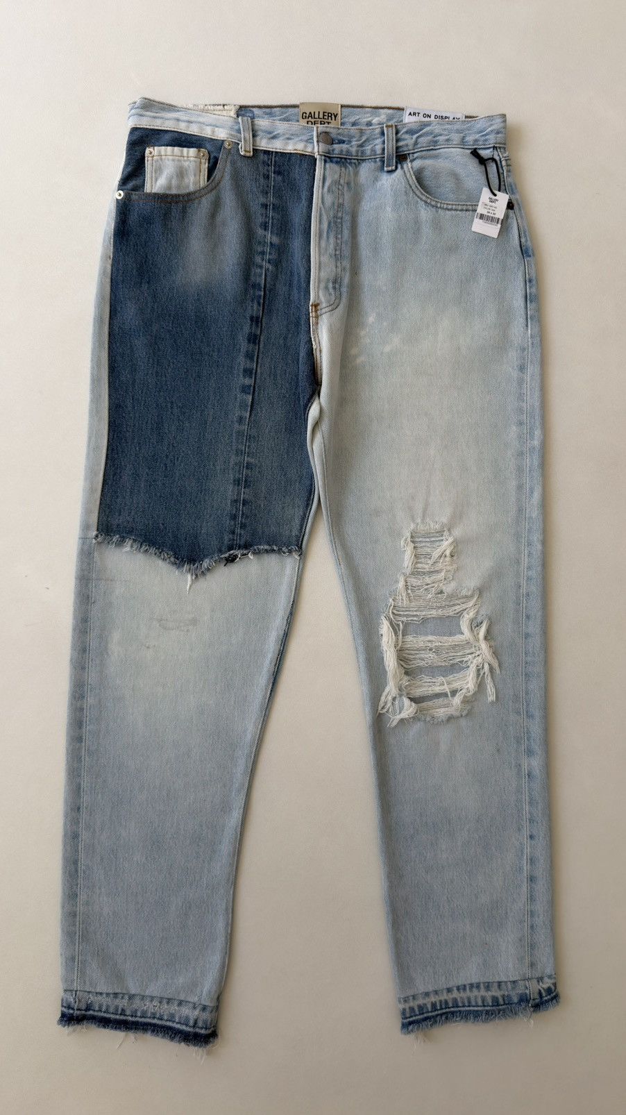 Gallery Dept. Ken 5001 Reworked Washed Blue Jeans Size US 34 / EU 50 - 2 Thumbnail