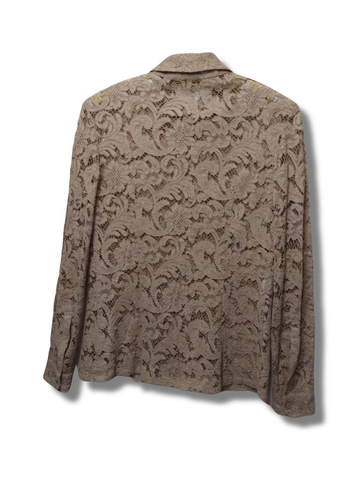 Prada FW 2008 Prada Runway Lace Pattern Long Sleeve Button-Up Top Size XS / US 0-2 / IT 36-38 - 3 Thumbnail