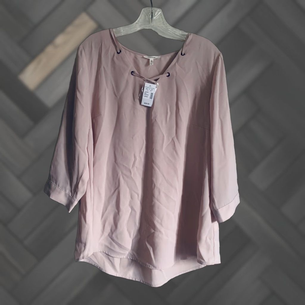 Vintage Blouse T-Shirt Women Pink V-Neck Long Sleeve Nwt Maurice Sz Large Regular Size L Size L / US 10 / IT 46 - 1 Thumbnail