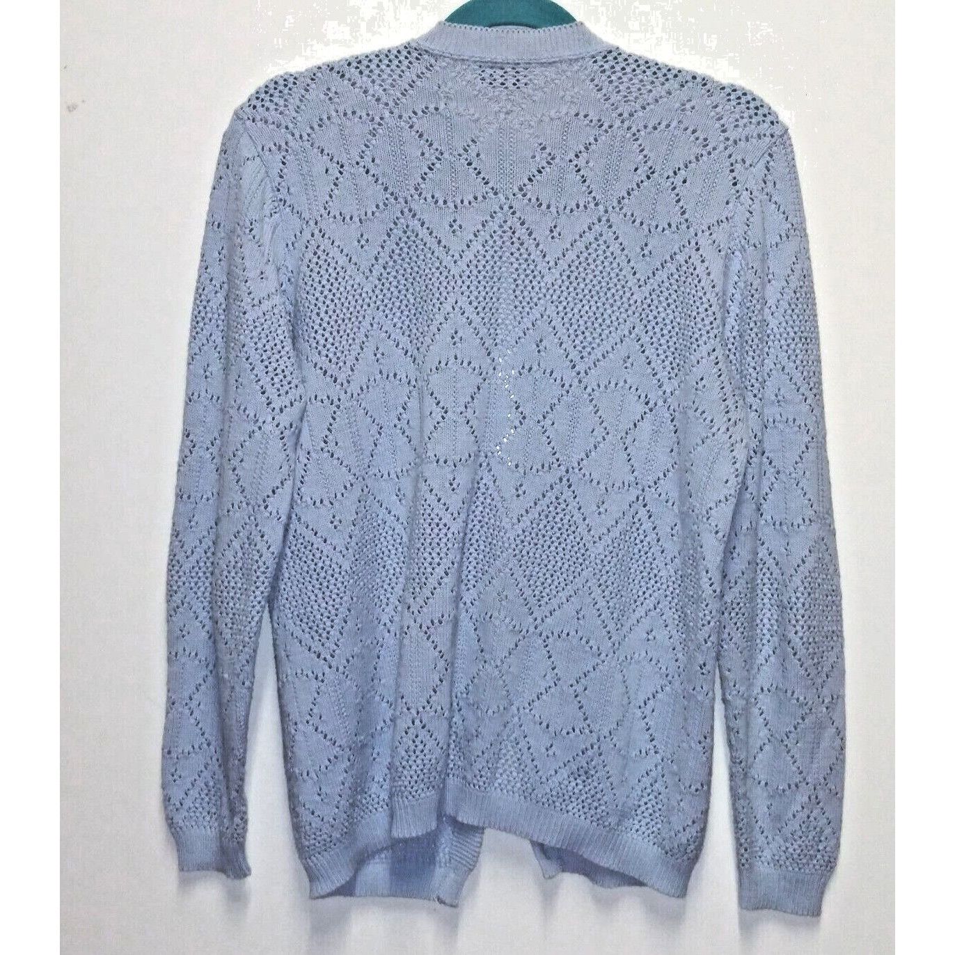 Vintage VINTAGE Sweater Cardigan British Vogue womens Sz M baby-blue Size M / US 6-8 / IT 42-44 - 2 Thumbnail