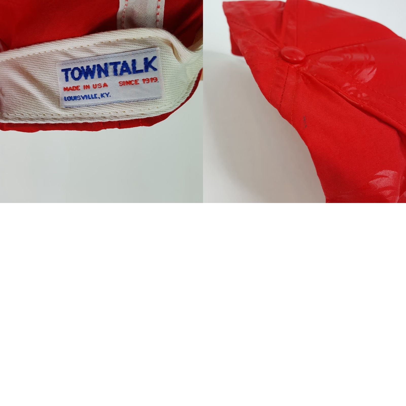 Vintage VINTAGE Town Talk Trucker Hat Men Adjustable Strap USA Made Red 80s Cap Swirl Embroidered Size ONE SIZE - 8 Thumbnail