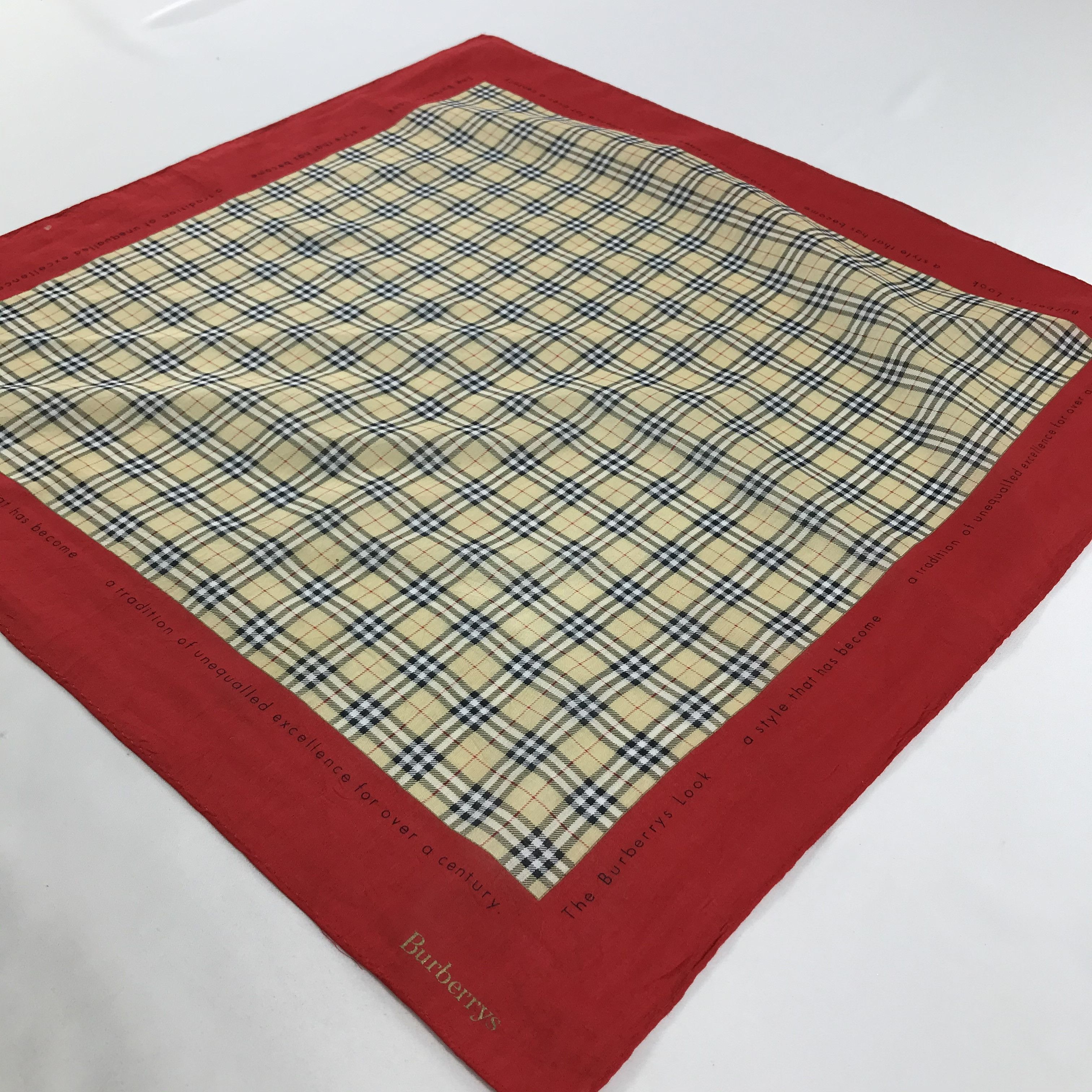 Burberry × Vintage Burberry Bandana / Handkerchief / Neckerchief - S1471 Size ONE SIZE - 2 Thumbnail