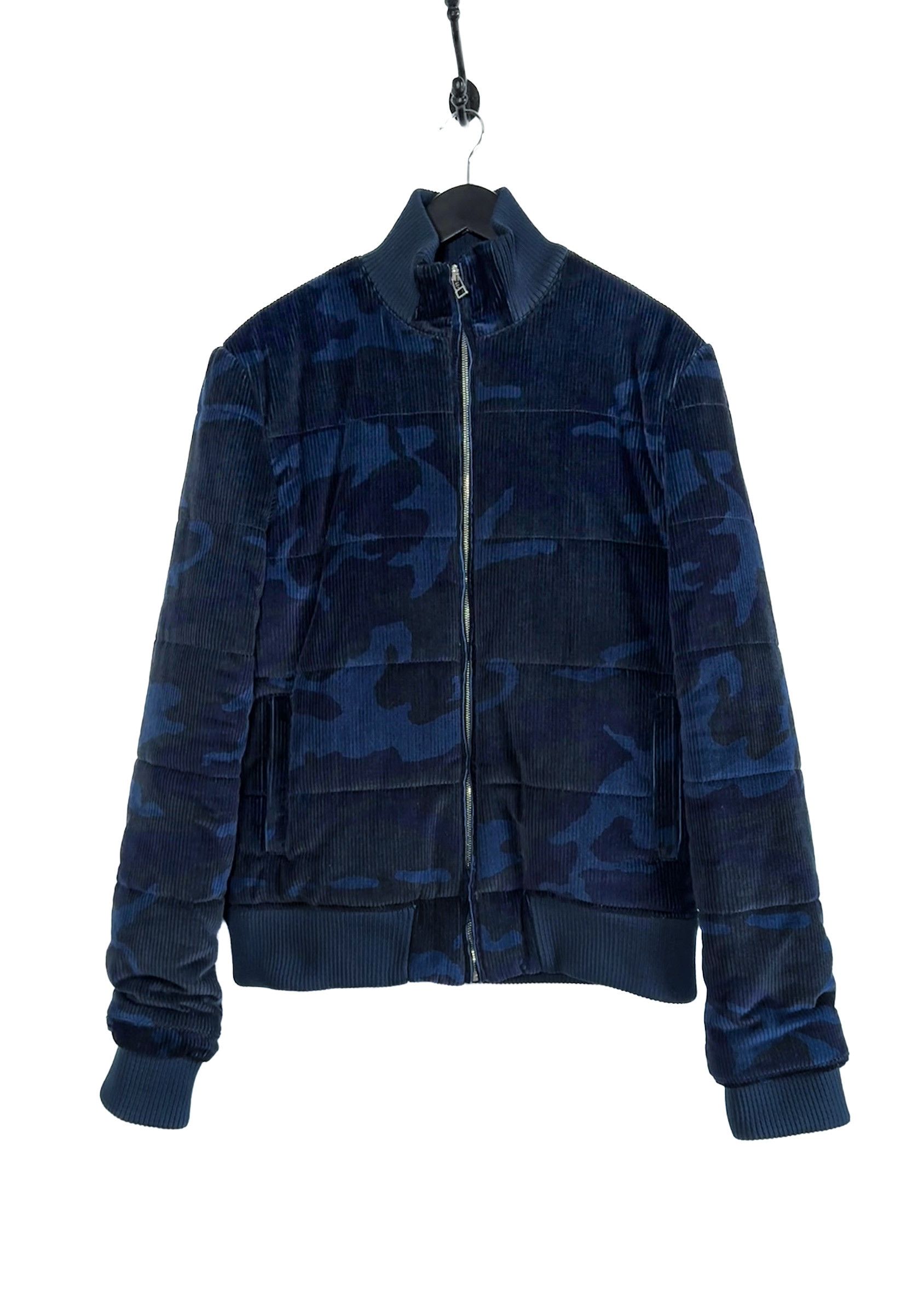 Faith Connexion Faith Connexion Blue Black Camo Corduroy Bomber Jacket Size US L / EU 52-54 / 3 - 1 Thumbnail