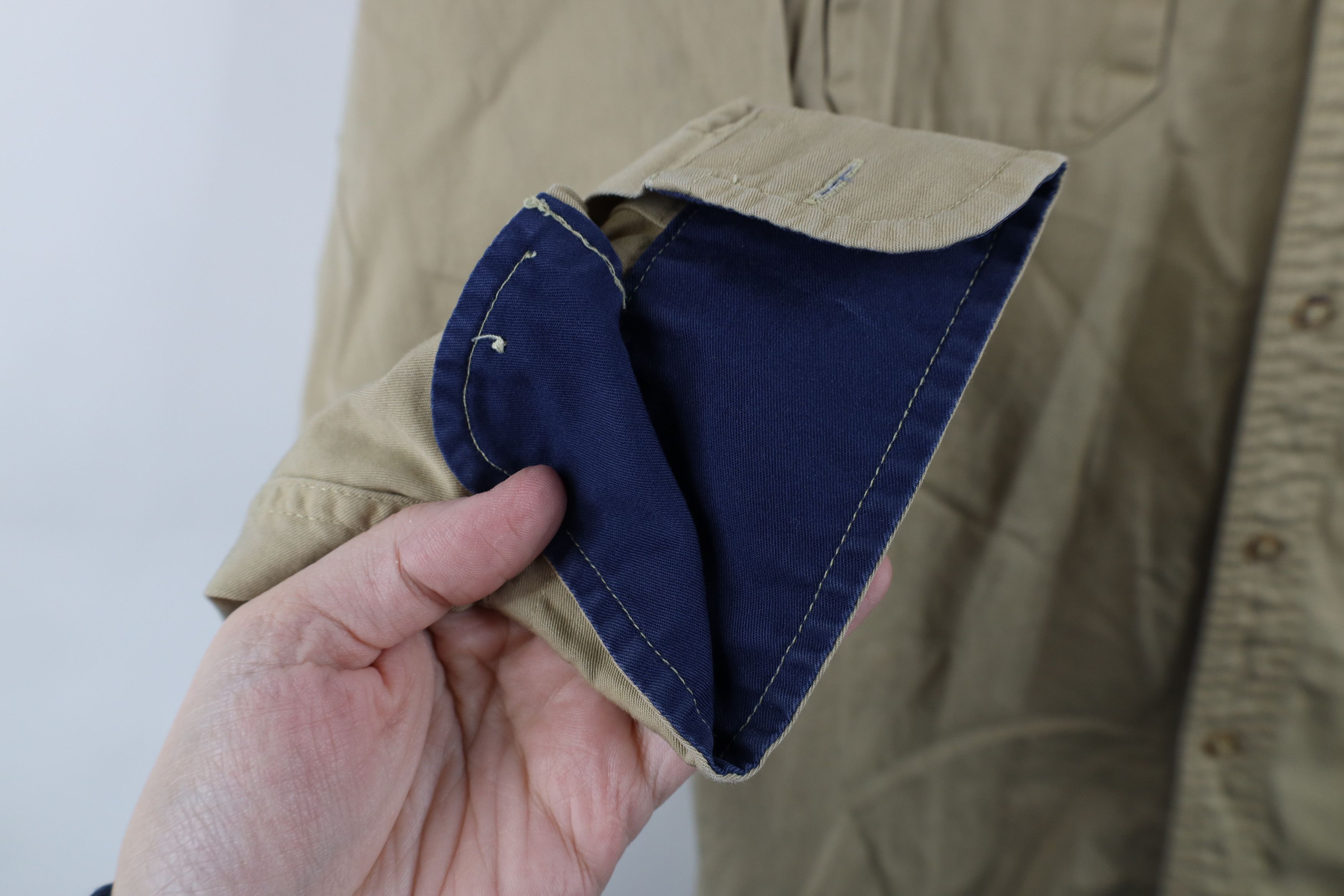 Helly Hansen × Vintage Vintage 90s Helly Hansen Spell Collared Button Shirt Beige Size US M / EU 48-50 / 2 - 10 Thumbnail