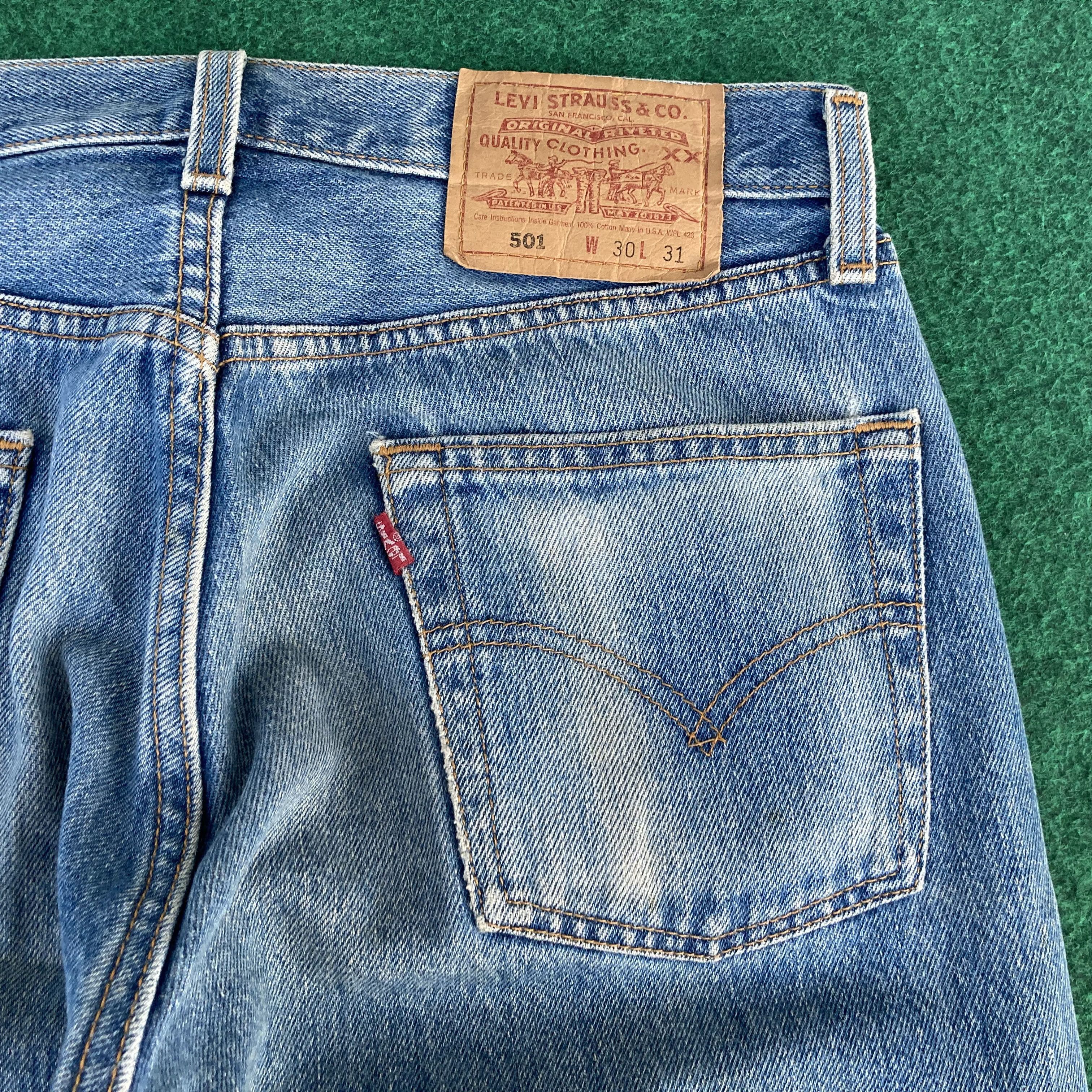 Levi's × Vintage Vtg Levis 501 Faded Blue Sz 30 Punk Grunge Jeans Size US 30 / EU 46 - 12 Thumbnail