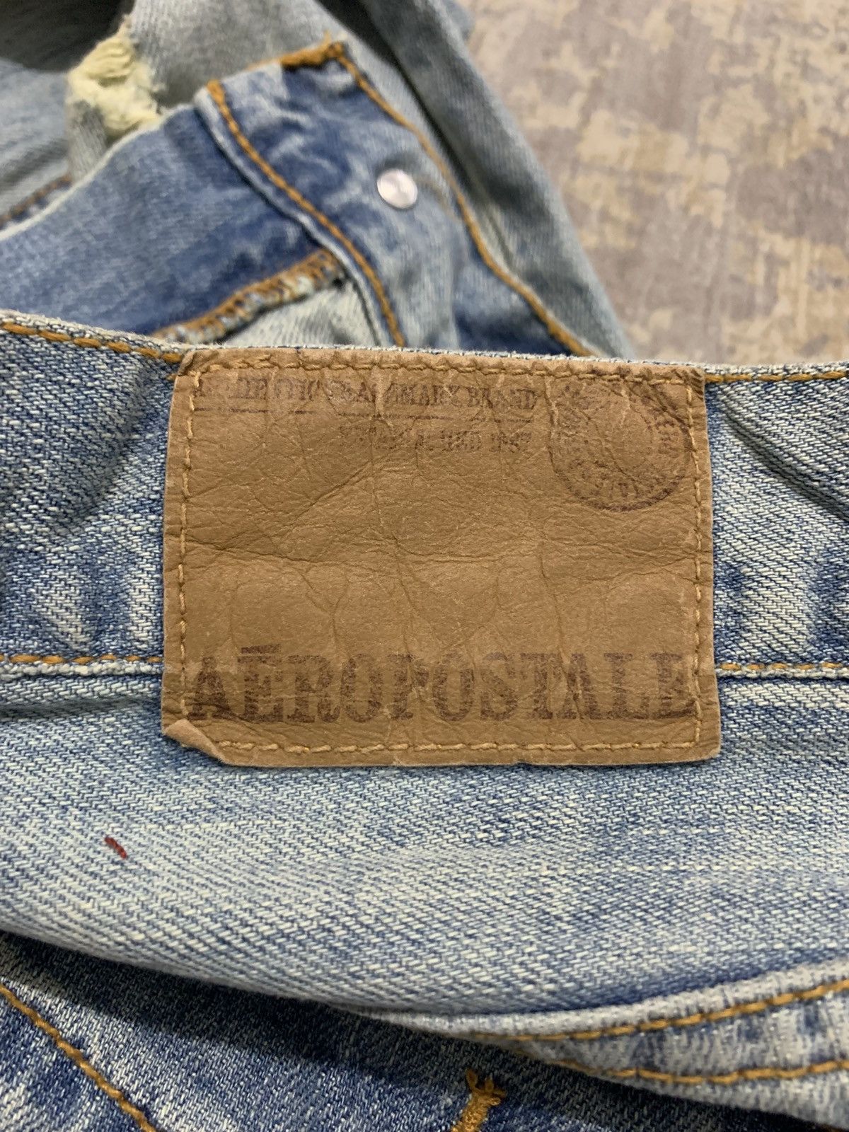 Japanese Brand Aeropostale flare jeans RUSTY distressed grunge stone wash Size US 32 / EU 48 - 12 Thumbnail