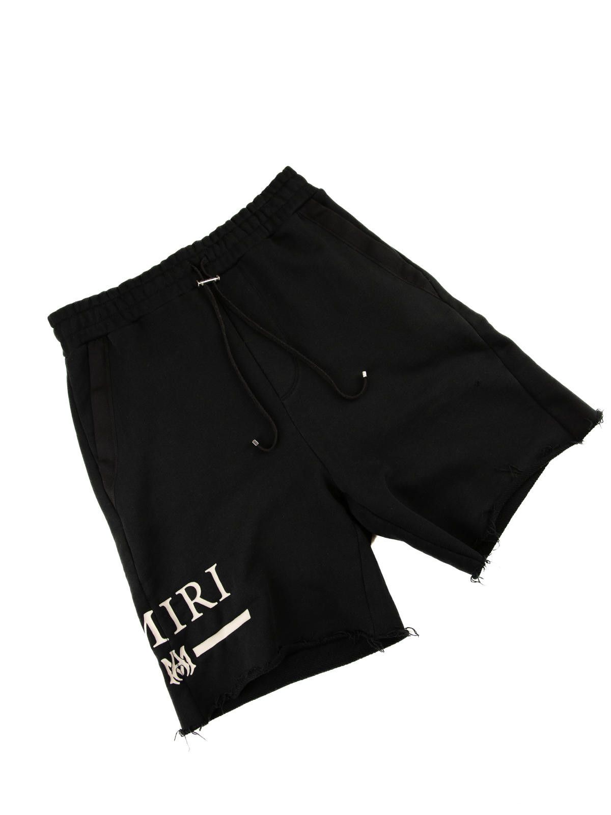 Amiri Amiri Black Cotton Shorts with distressed detailing Size US 34 / EU 50 - 3 Thumbnail