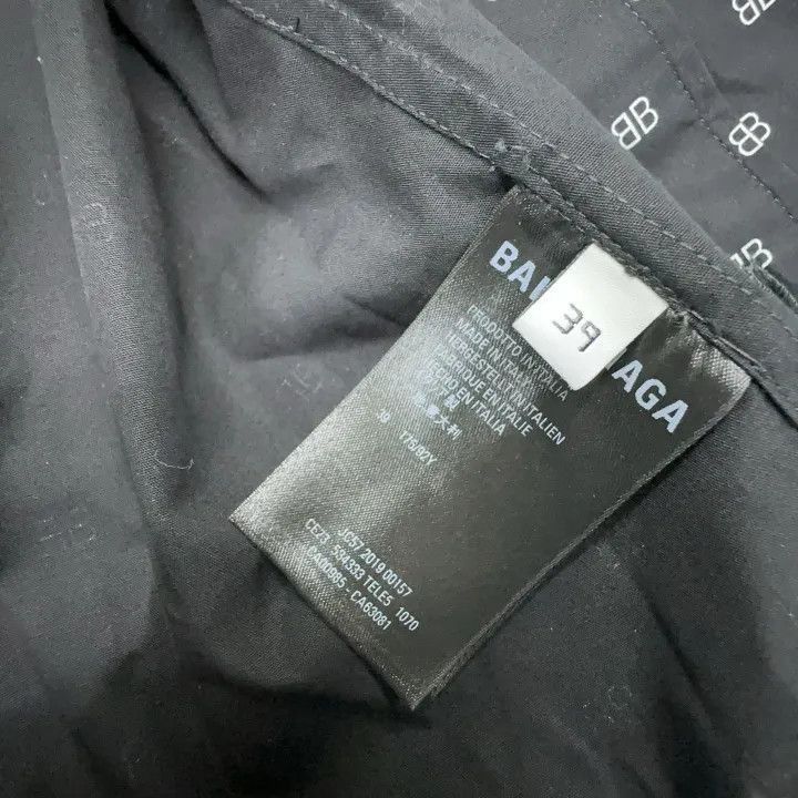 Balenciaga Balenciaga Balenciaga Black Logo Print Long Sleeve Shirt - Size US M / EU 48-50 / 2 - 5 Thumbnail